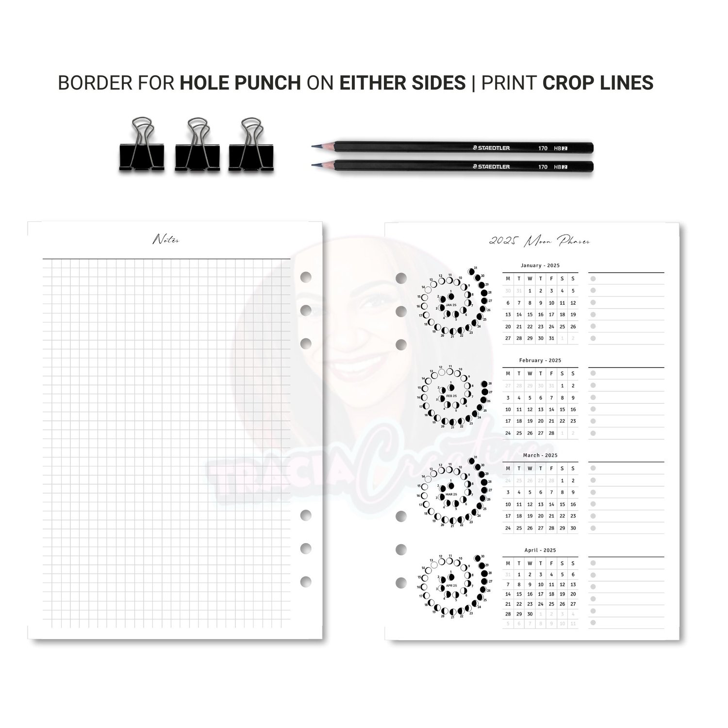 2025 Moon Calendar Quarters A5 – Track Lunar Phases
