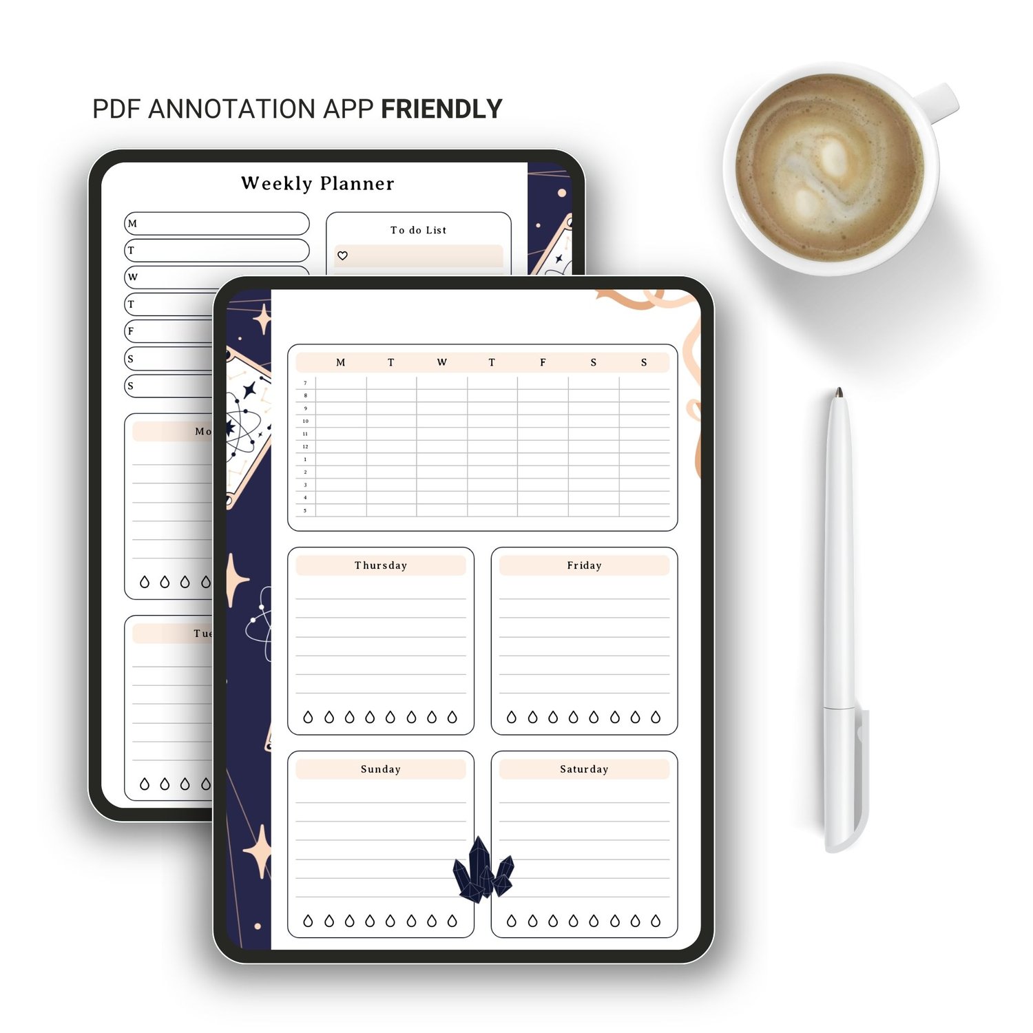 Printable Celestial Weekly Planner – Stay Organized