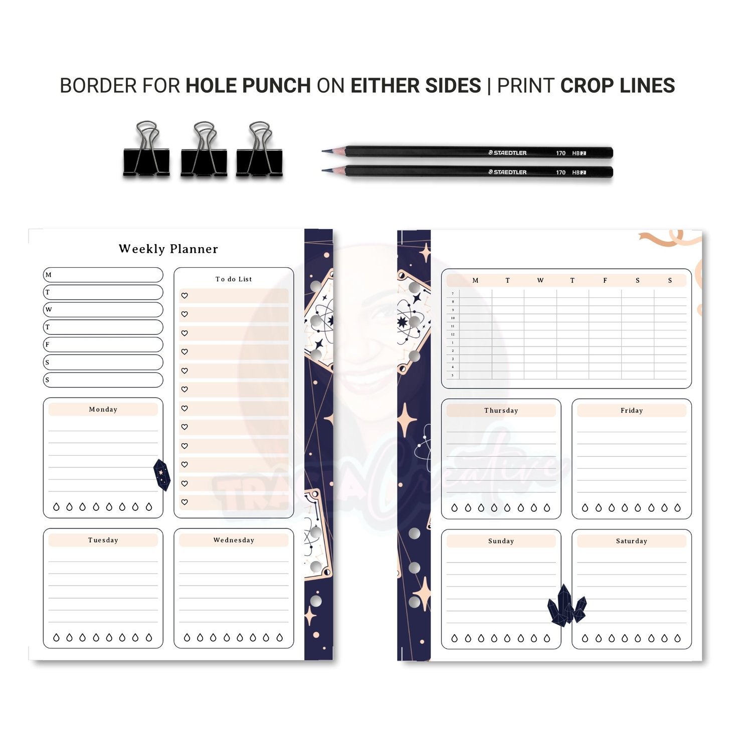 Printable Celestial Weekly Planner – Stay Organized