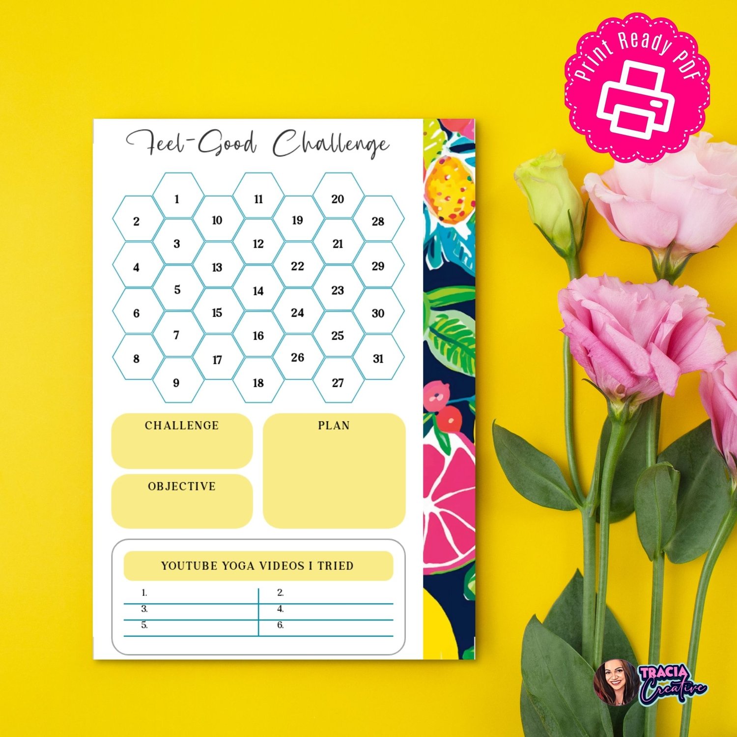 Feel Good Challenge Planner Insert - Pocket Size | Tracia Creative