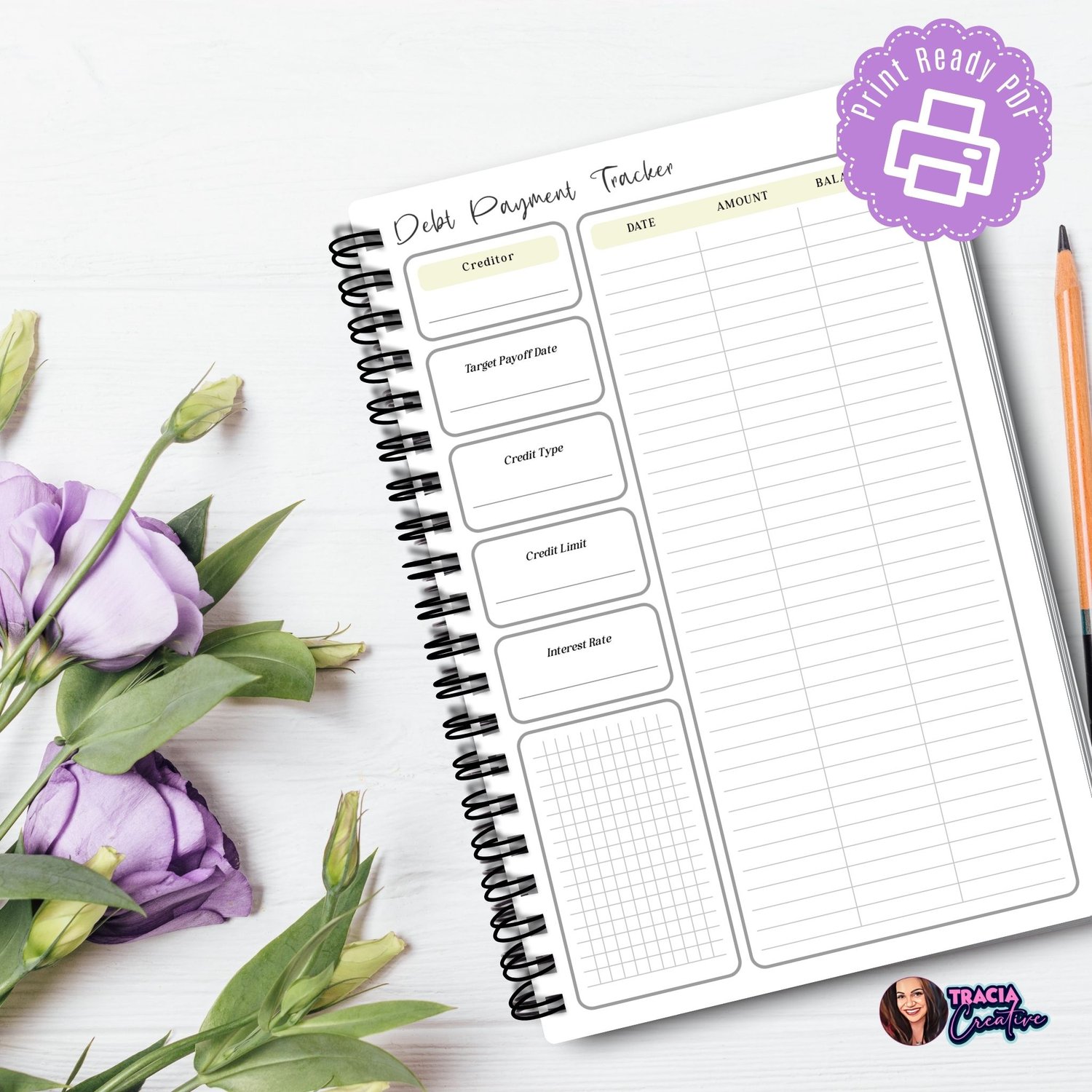 Debt Payment Finance Planner - A5 Planner Insert | Tracia Creative