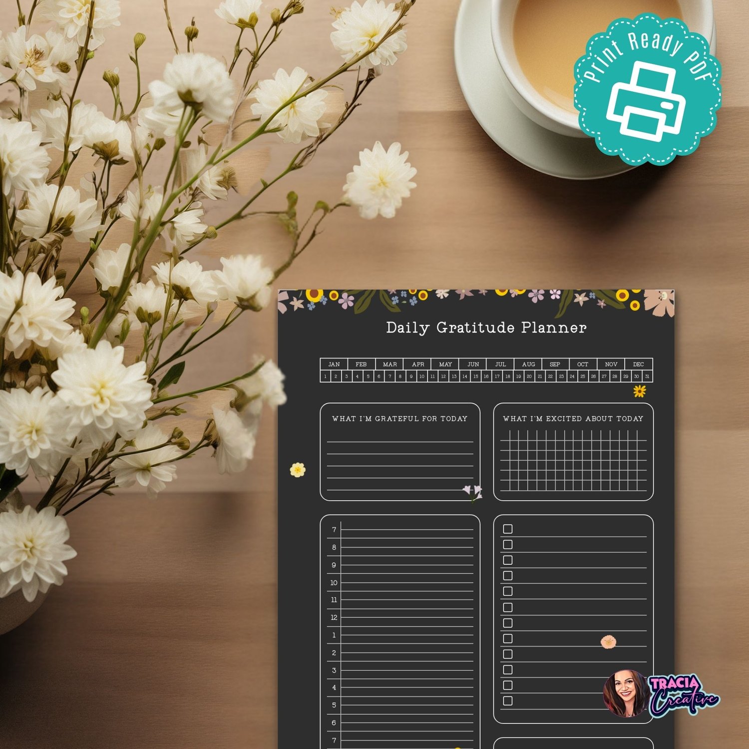 Daily Gratitude Planner - Find Joy Daily | Tracia Creative
