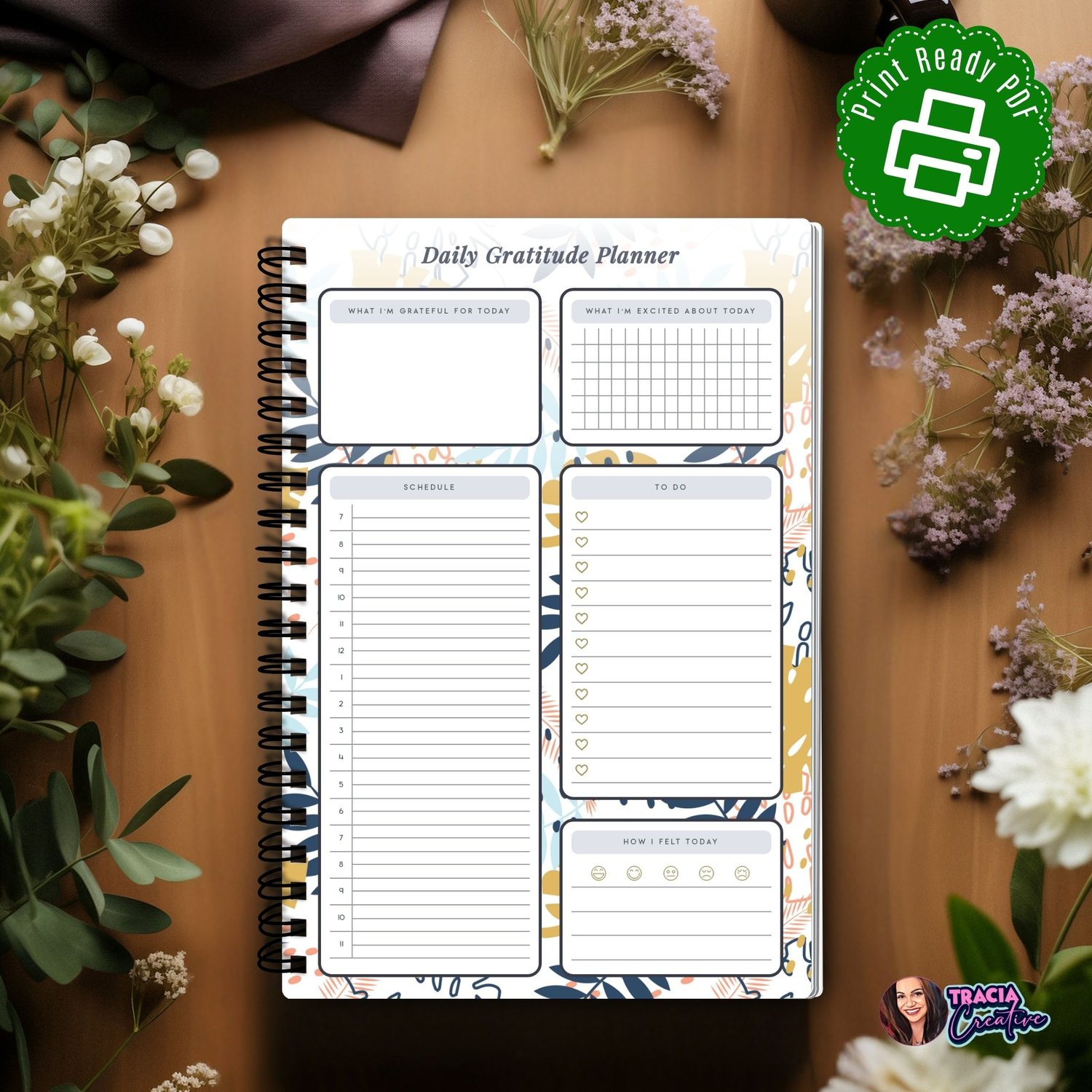 Boost Productivity with our Daily Gratitude Planner - Tracia Creative