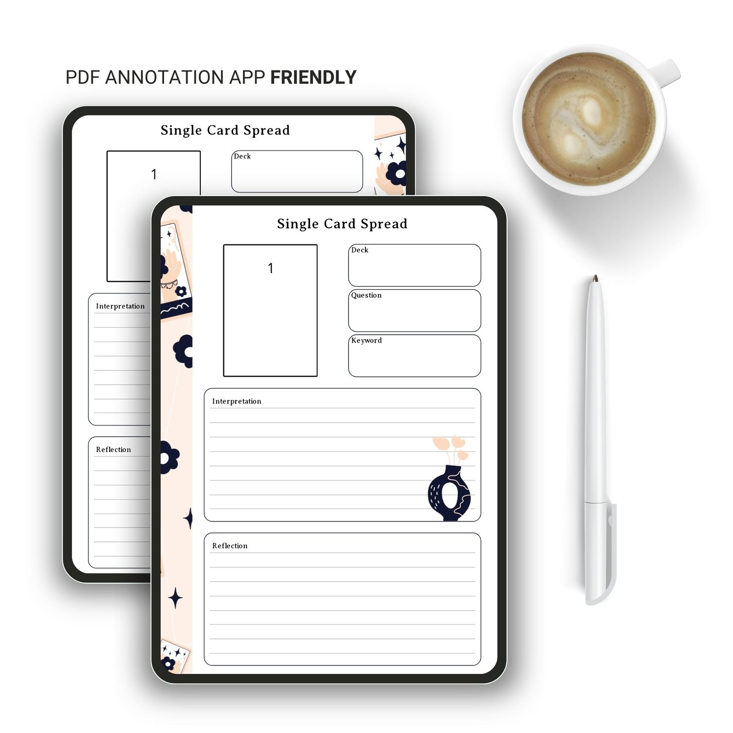 Tarot Single Card Spread – Printable Digital Download PDF