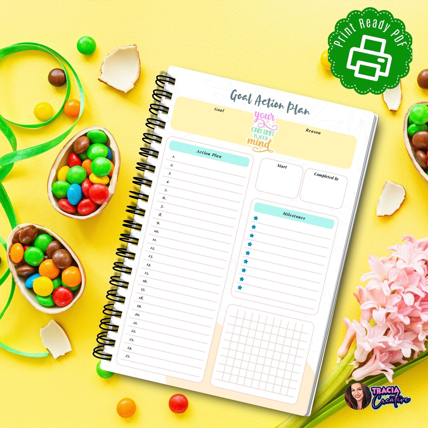 Colorful Goal Action Plan Printable | Tracia Creative