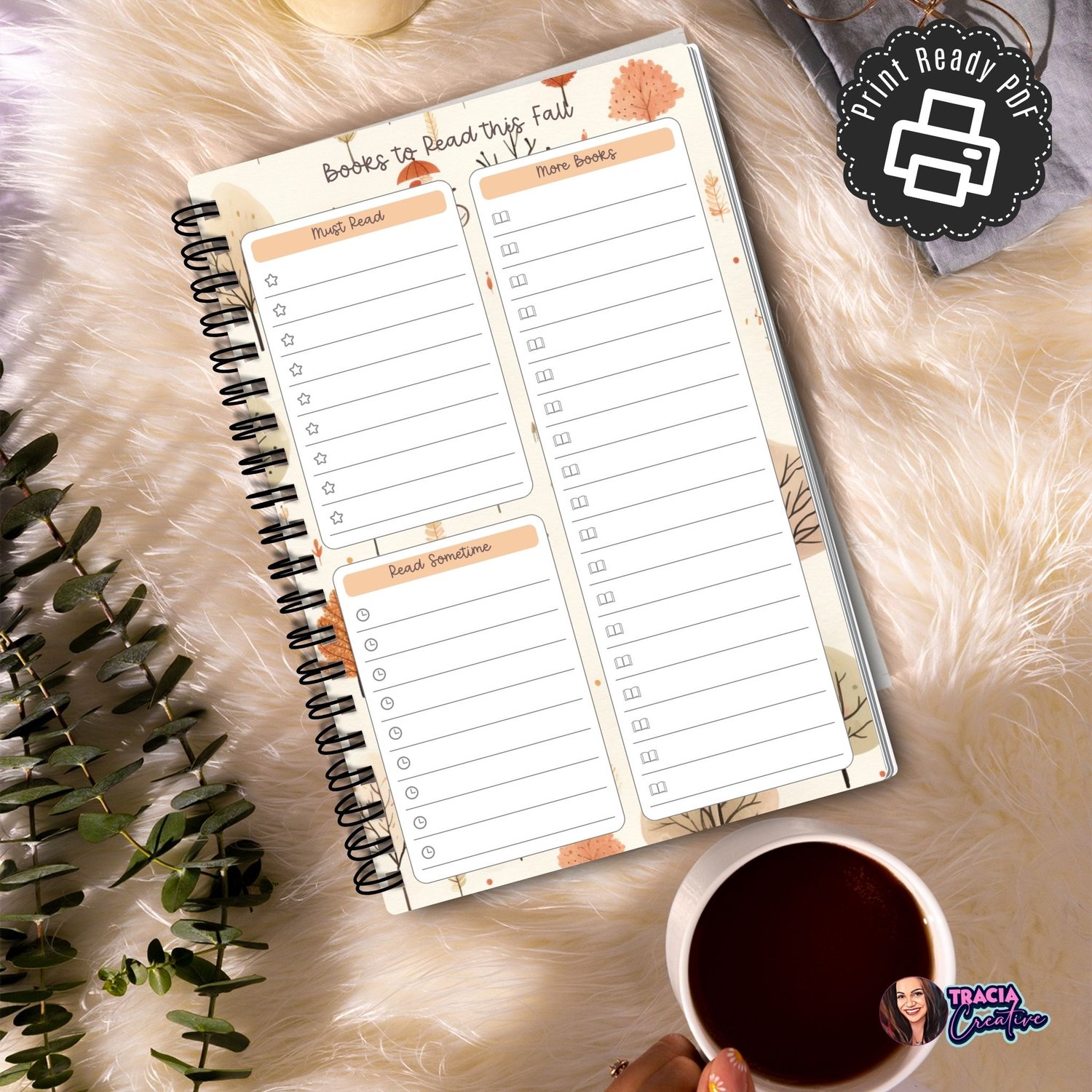 Fall Book Planner | Printable | Tracia Creative