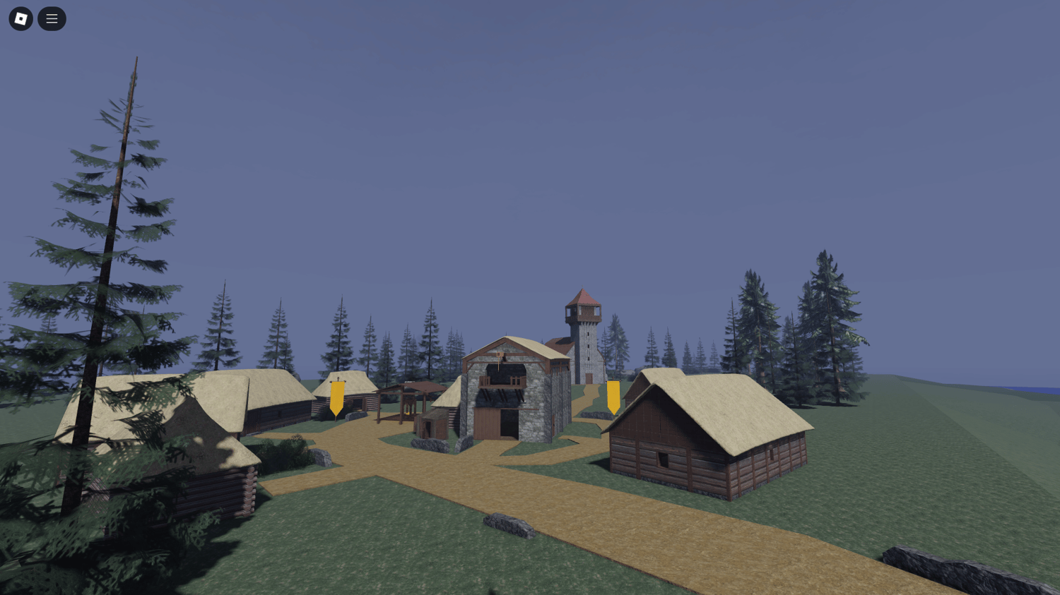 1300s village and farmland map for small-scale gameplay with smooth performance