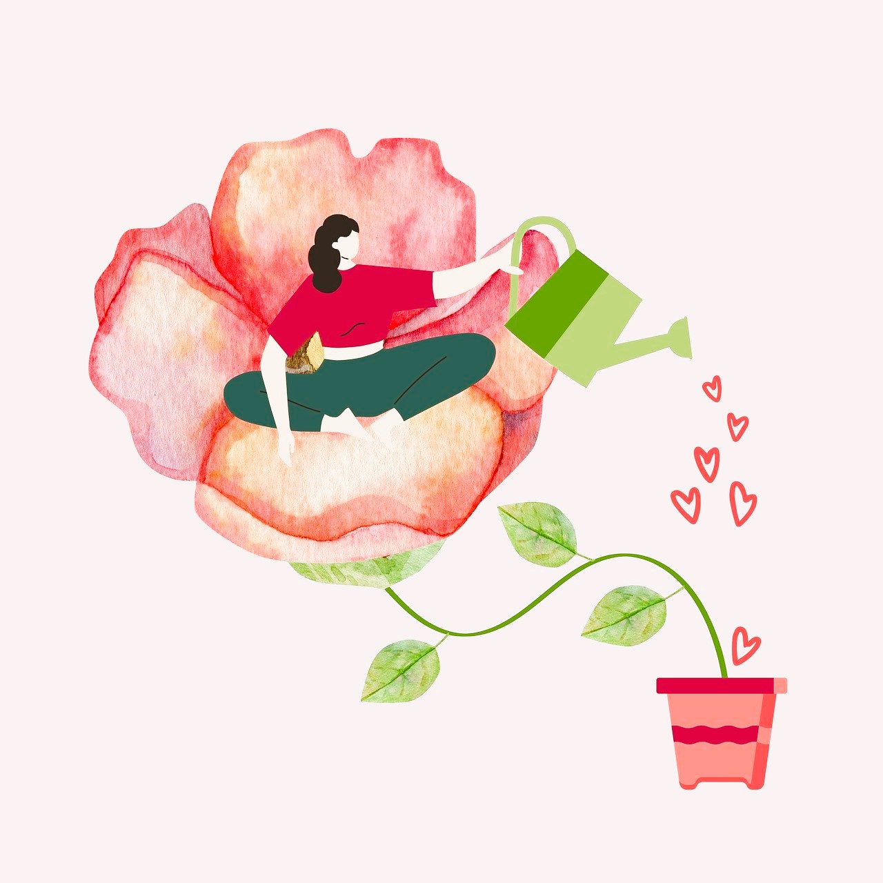Mujer, naturaleza y flor