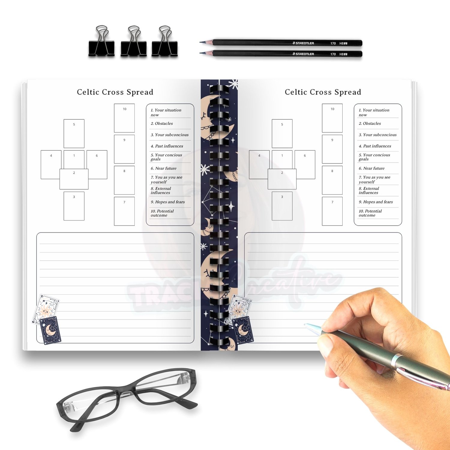 Celtic Tarot Cross Spread A5 – Printable Digital PDF