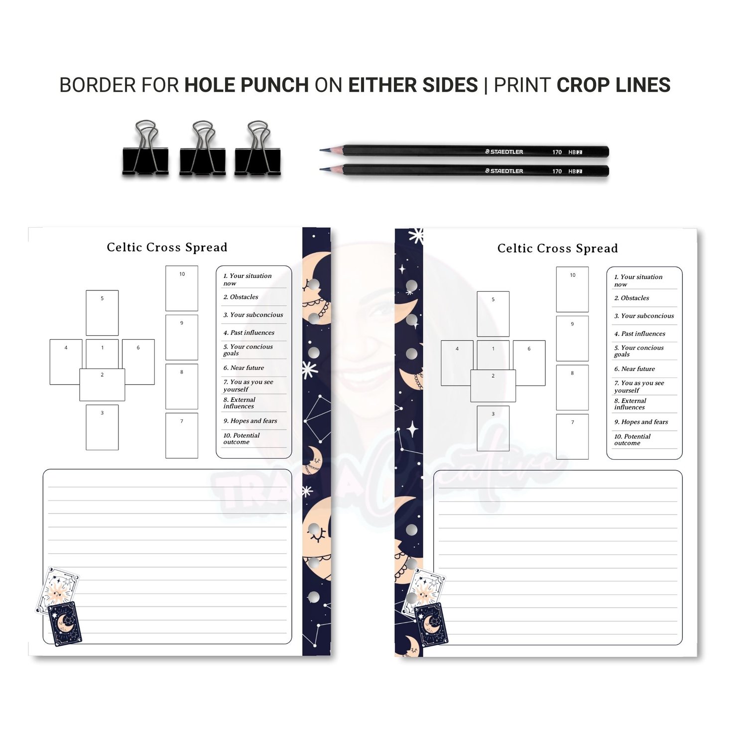 Celtic Tarot Cross Spread A5 – Printable Digital PDF