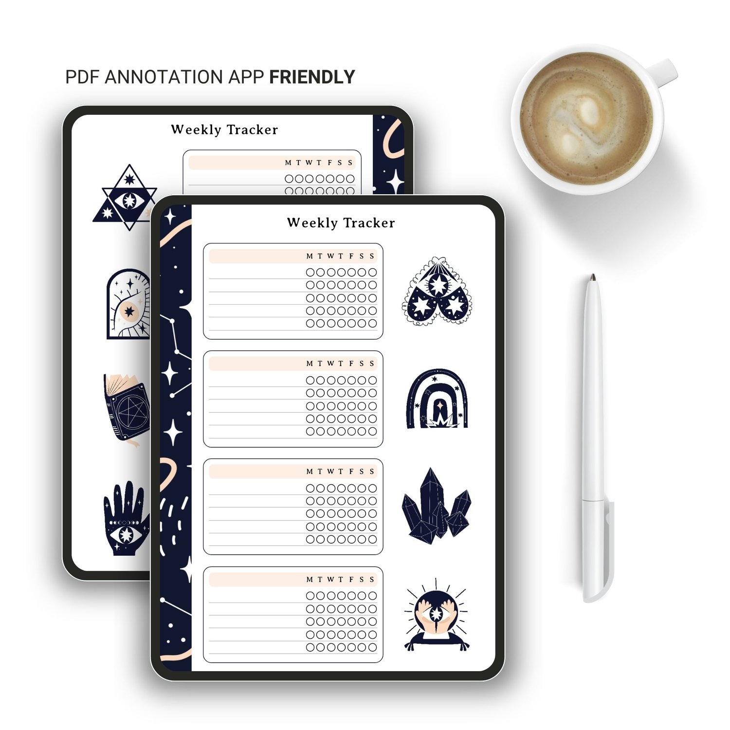 Printable Celestial Weekly Tracker – Stay Organized