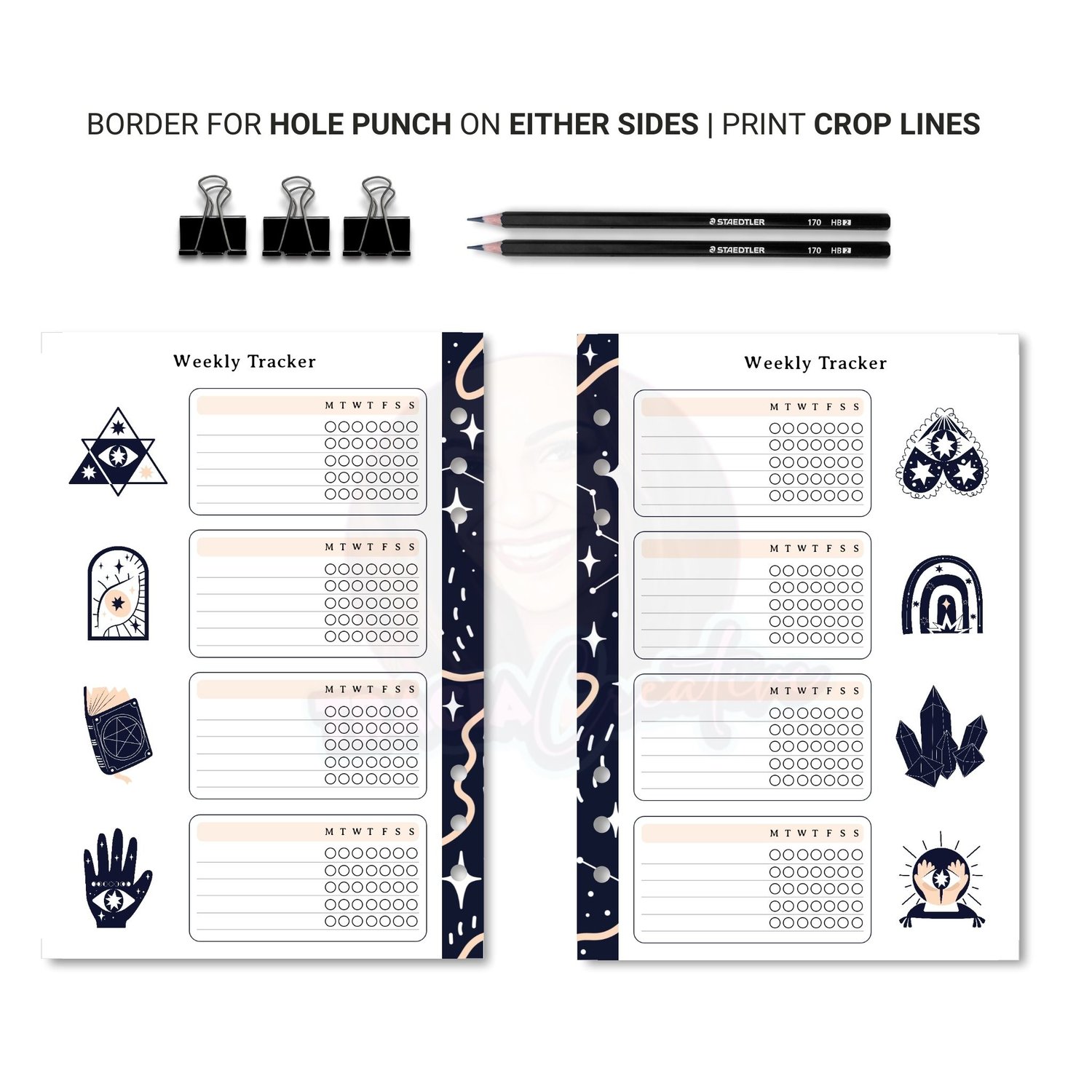 Printable Celestial Weekly Tracker – Stay Organized