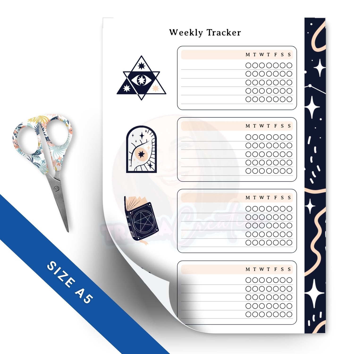 Printable Celestial Weekly Tracker – Stay Organized