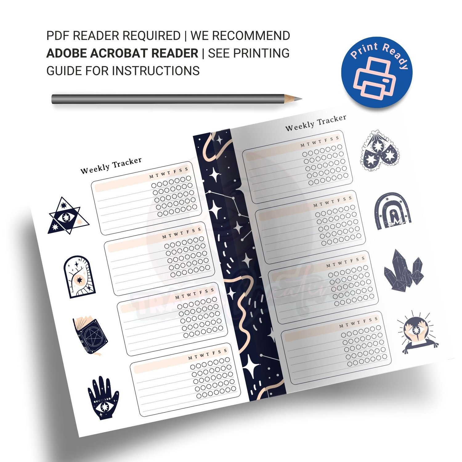 Printable Celestial Weekly Tracker – Stay Organized