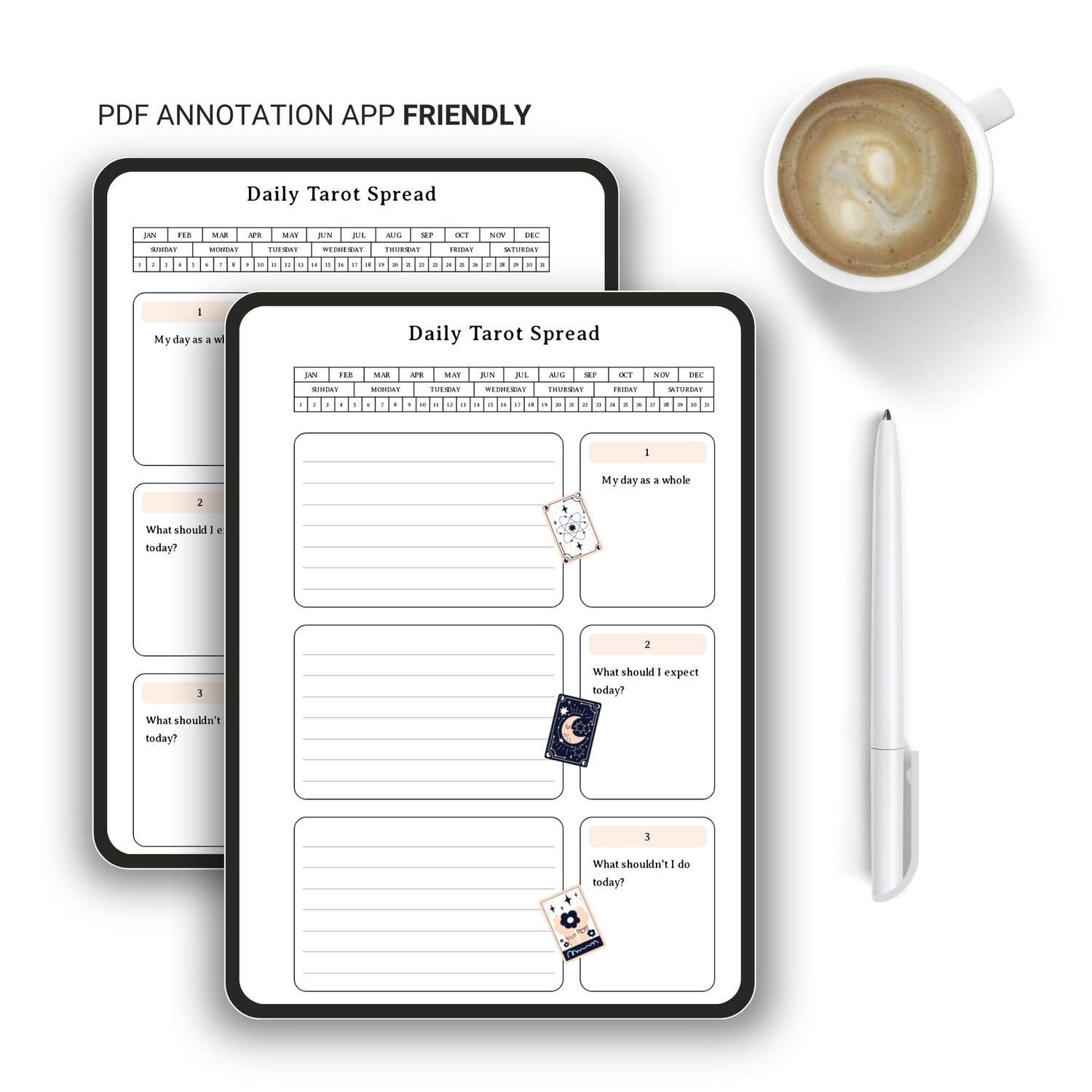 Printable Daily Tarot Spread – A5 Layout