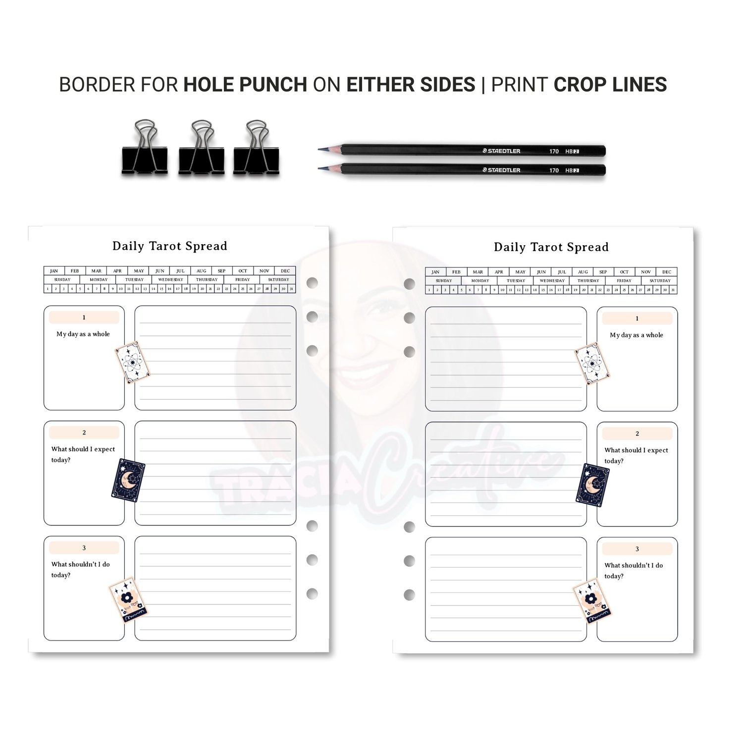 Printable Daily Tarot Spread – A5 Layout