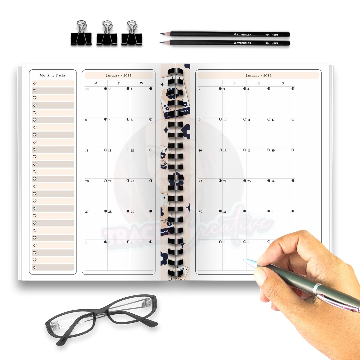 Printable Celestial 2025 Monthly Planner – A5 Format