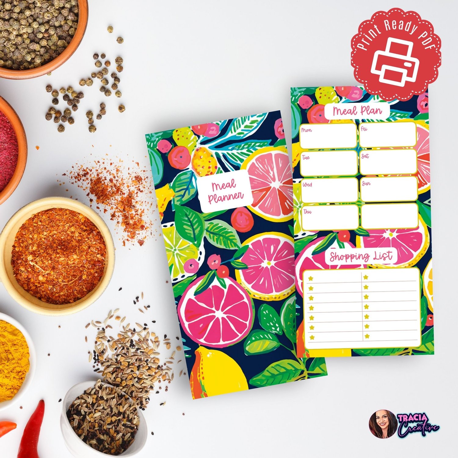 Meal Plan & Shopping List – Printable PDF Organizer