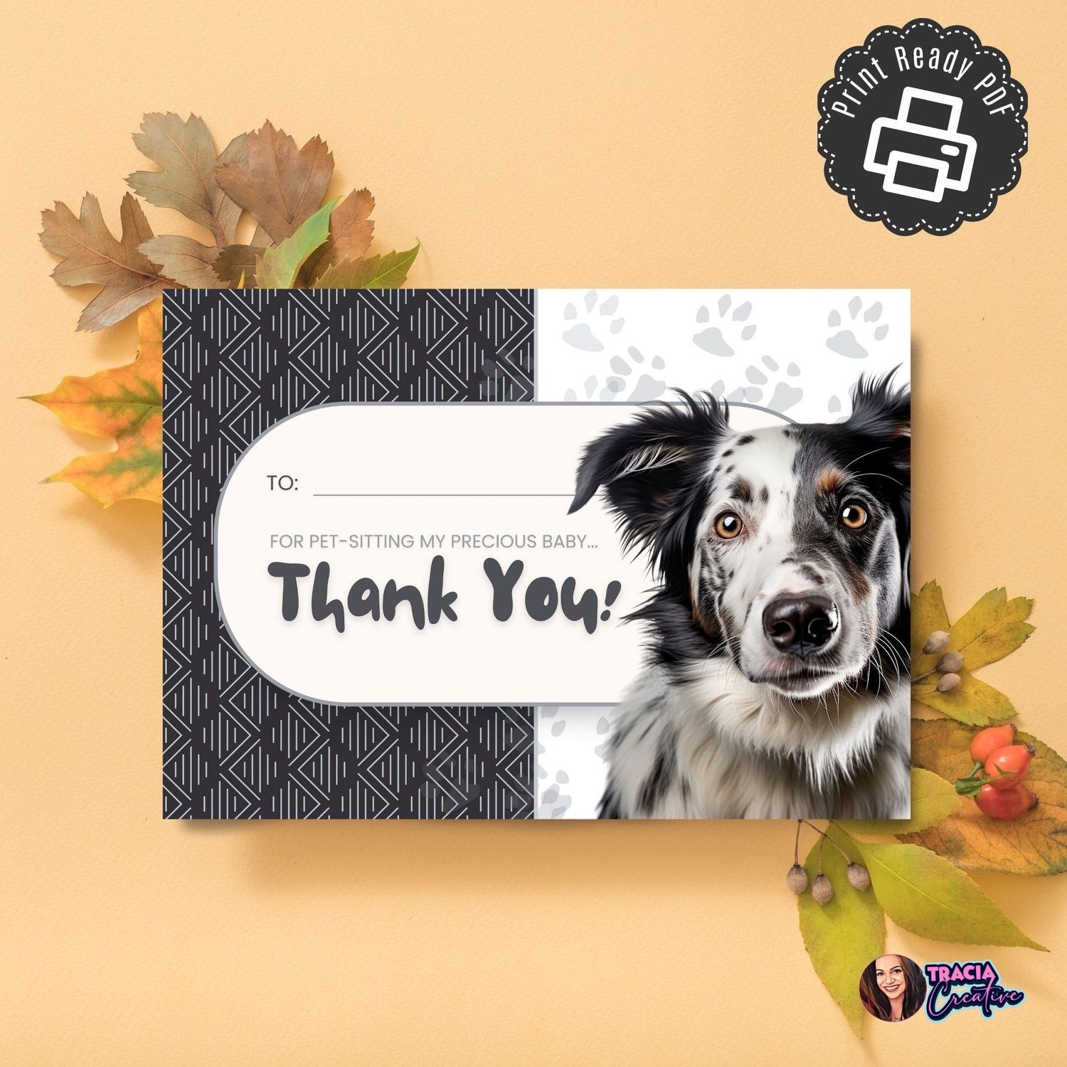 Printable Pet Sitter Thank You Cards (3 Designs) | Tracia Creative