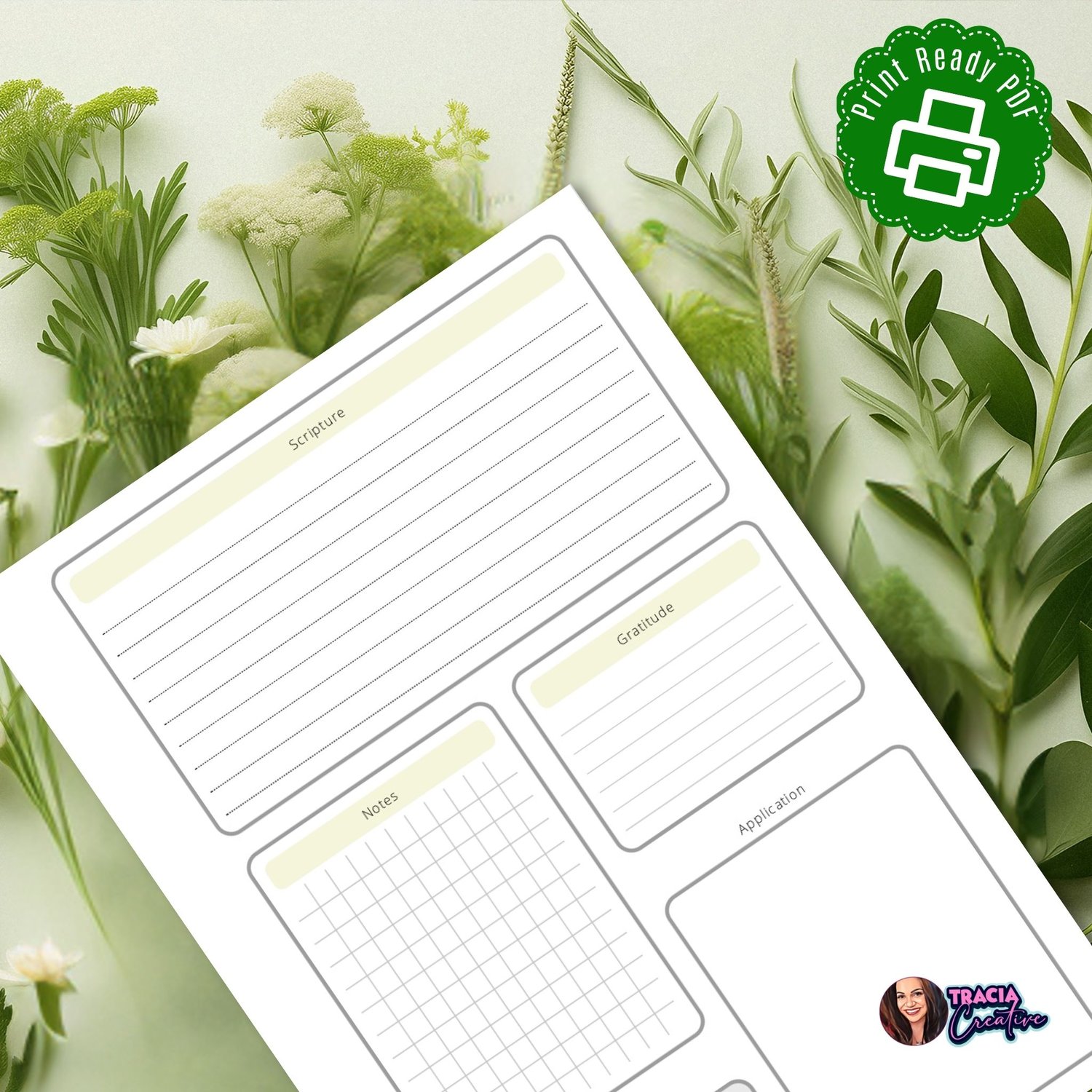 2025 Scripture Journal: Faith-Focused Planner Insert | Tracia Creative