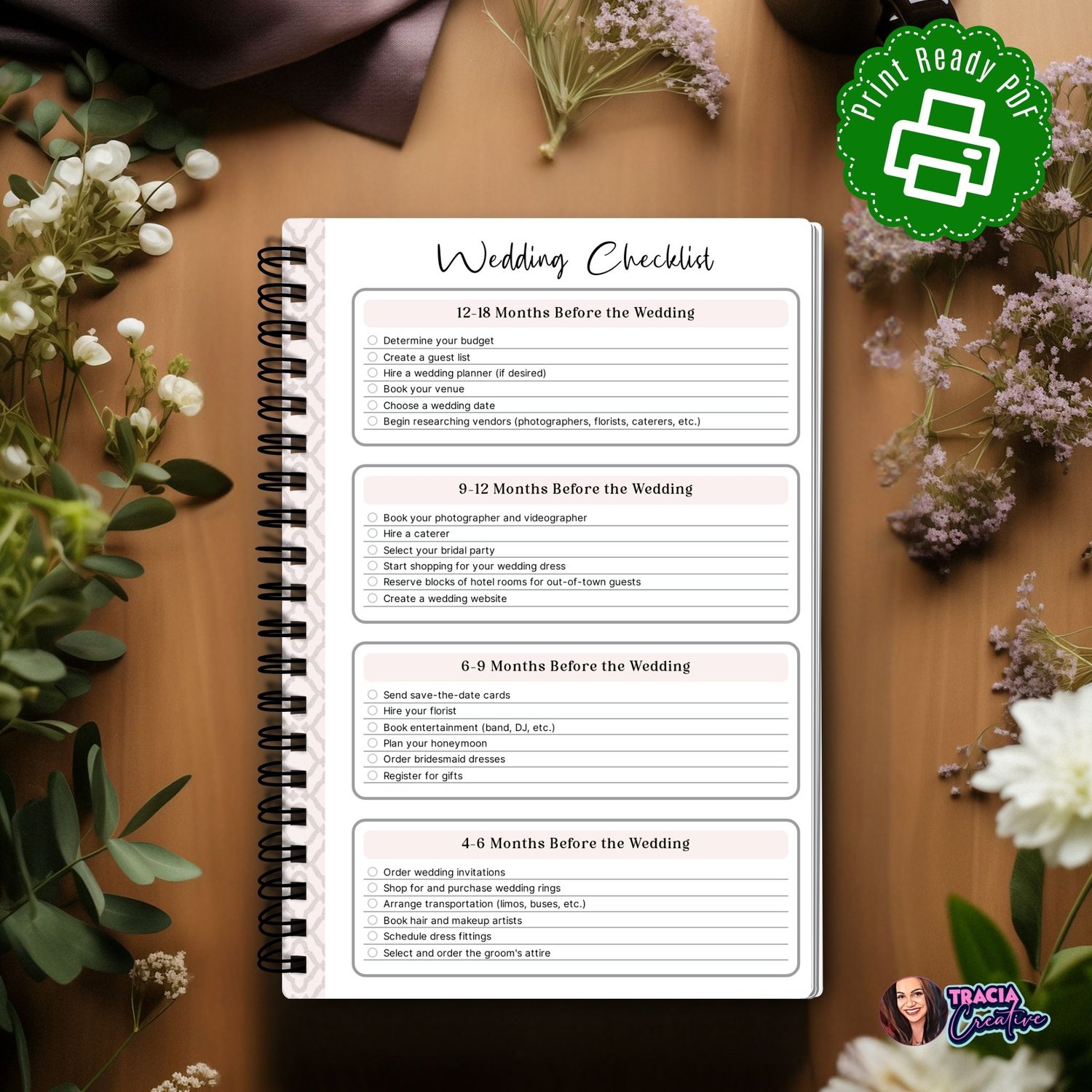 12 Printable Wedding Planner Bundle – Plan Your Perfect Day