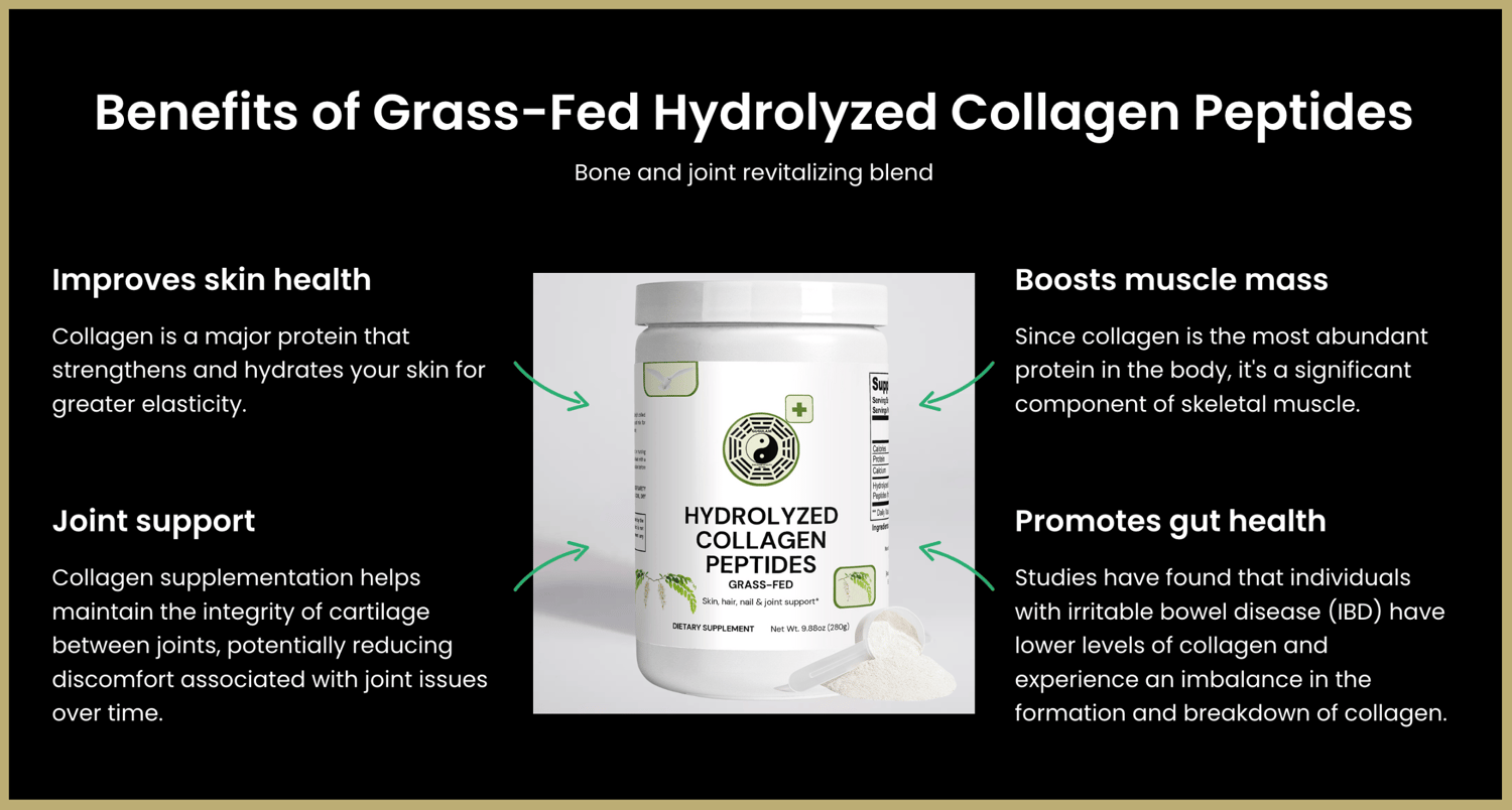 Grass-Fed Hydrolyzed Collagen Peptide Powder is essential for maintaining a healthy level of collagen in the body. Collagen is one of the most abundant proteins in the body and is responsible for keeping the skin, hair, and nails healthy.