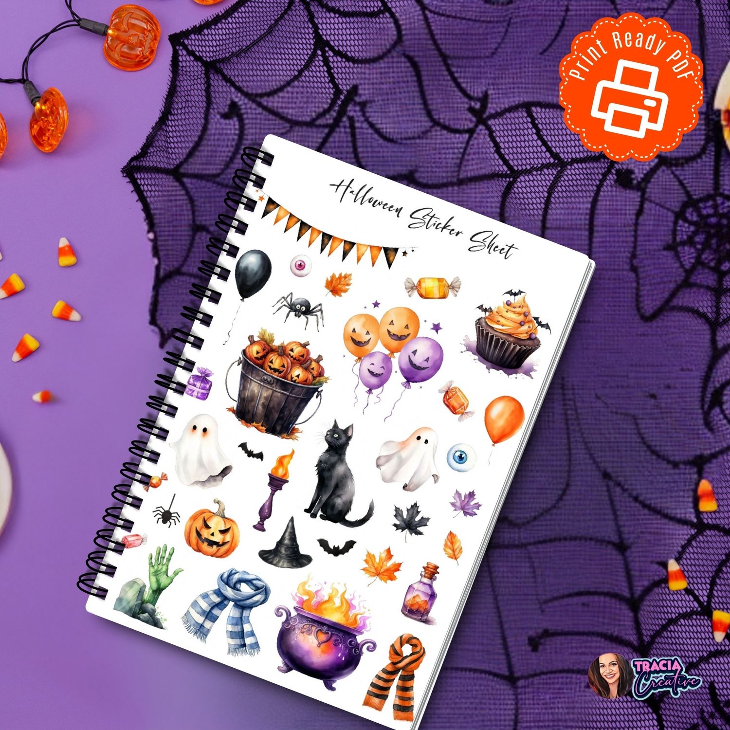 Printable Halloween Stickers: 60+ Spooky Designs | Tracia Creative