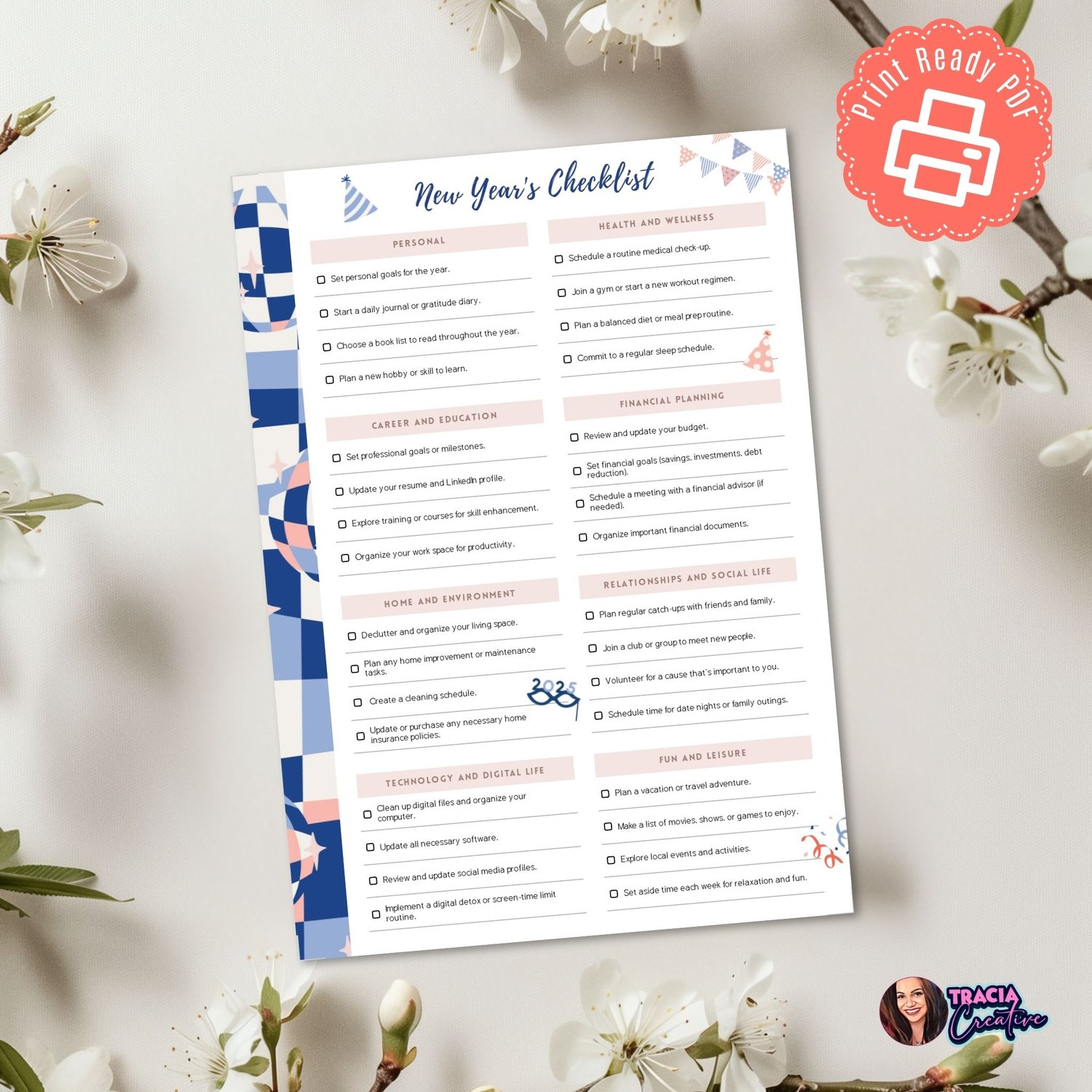 Printable New Year's Checklist – Organize Your Year