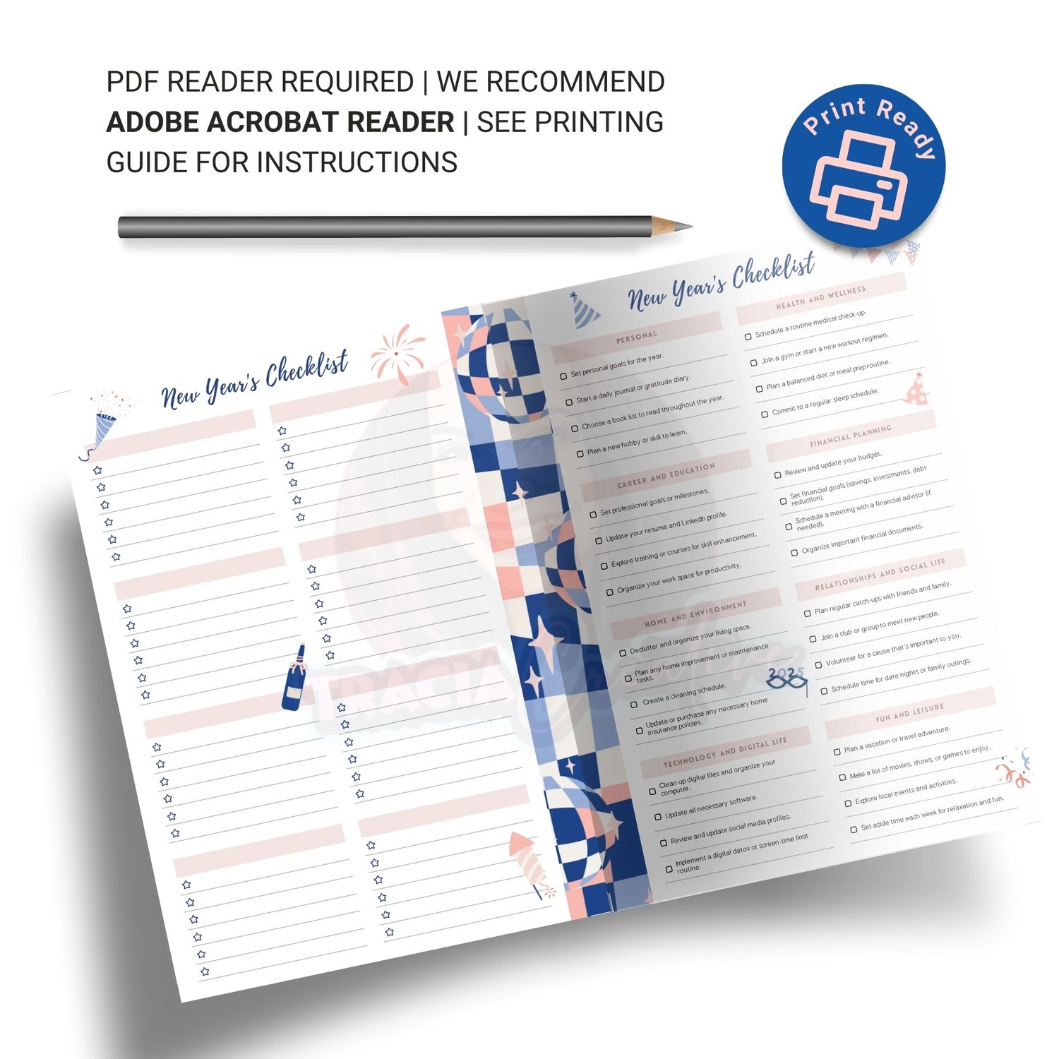 Printable New Year's Checklist – Organize Your Year