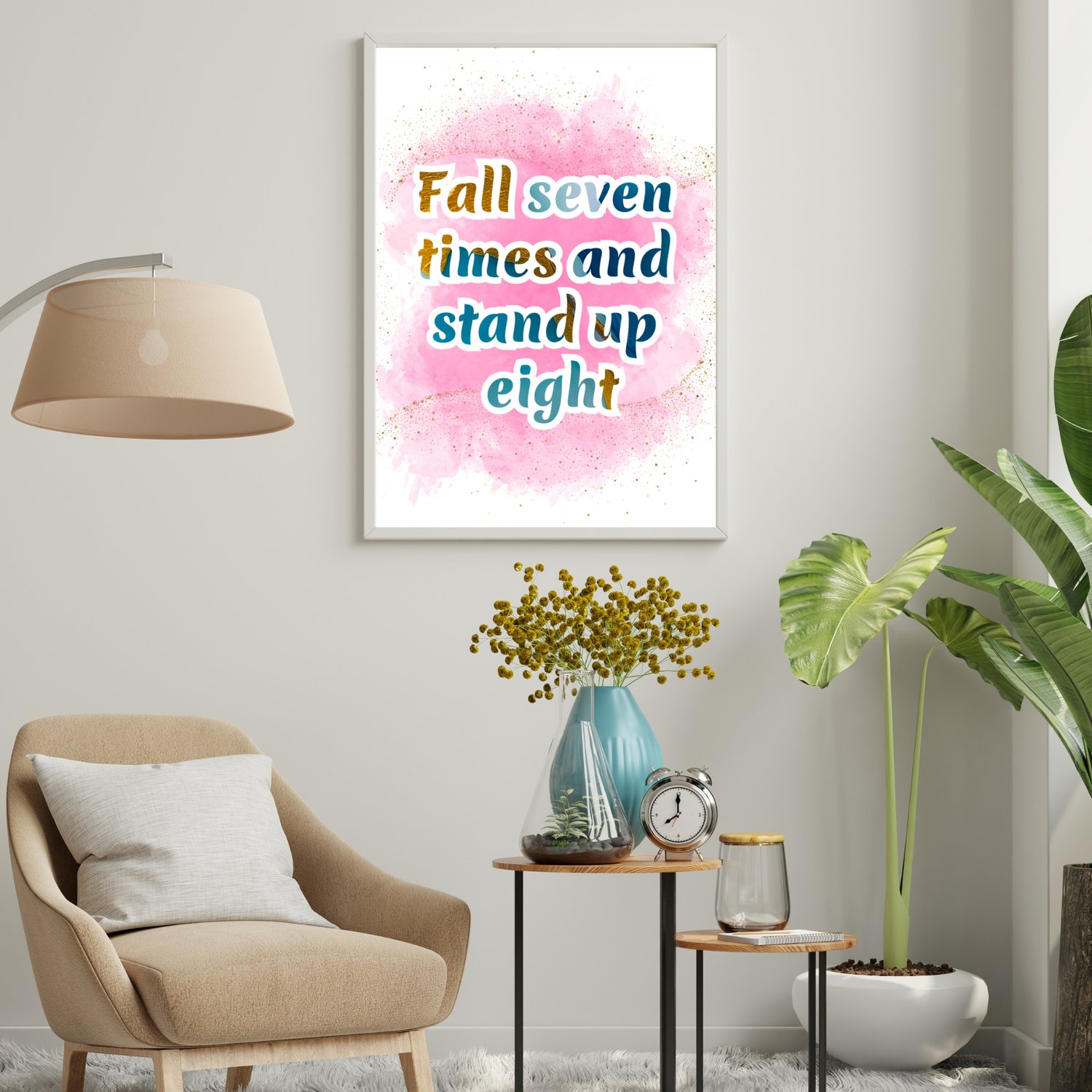 wall art with motivational quote