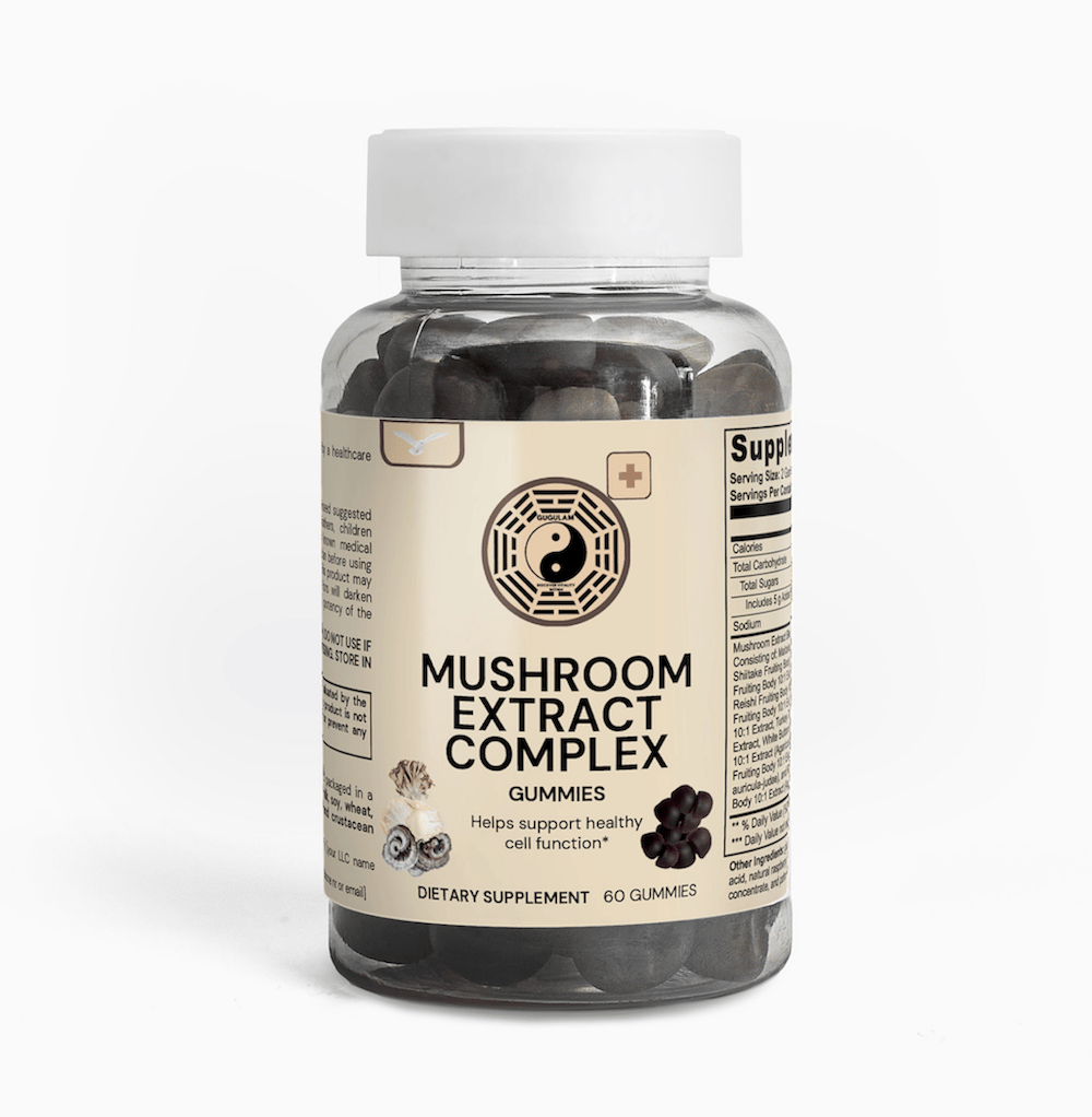 Our Mushroom Extract Complex Gummies combine the most sought-after mushrooms in the world: Maitake, Shiitake, Lion's Mane, Reishi, Cordyceps, Chaga, Turkey Tail, White Button Mushroom, Black Fungus, and Royal Sun Mushrooms.