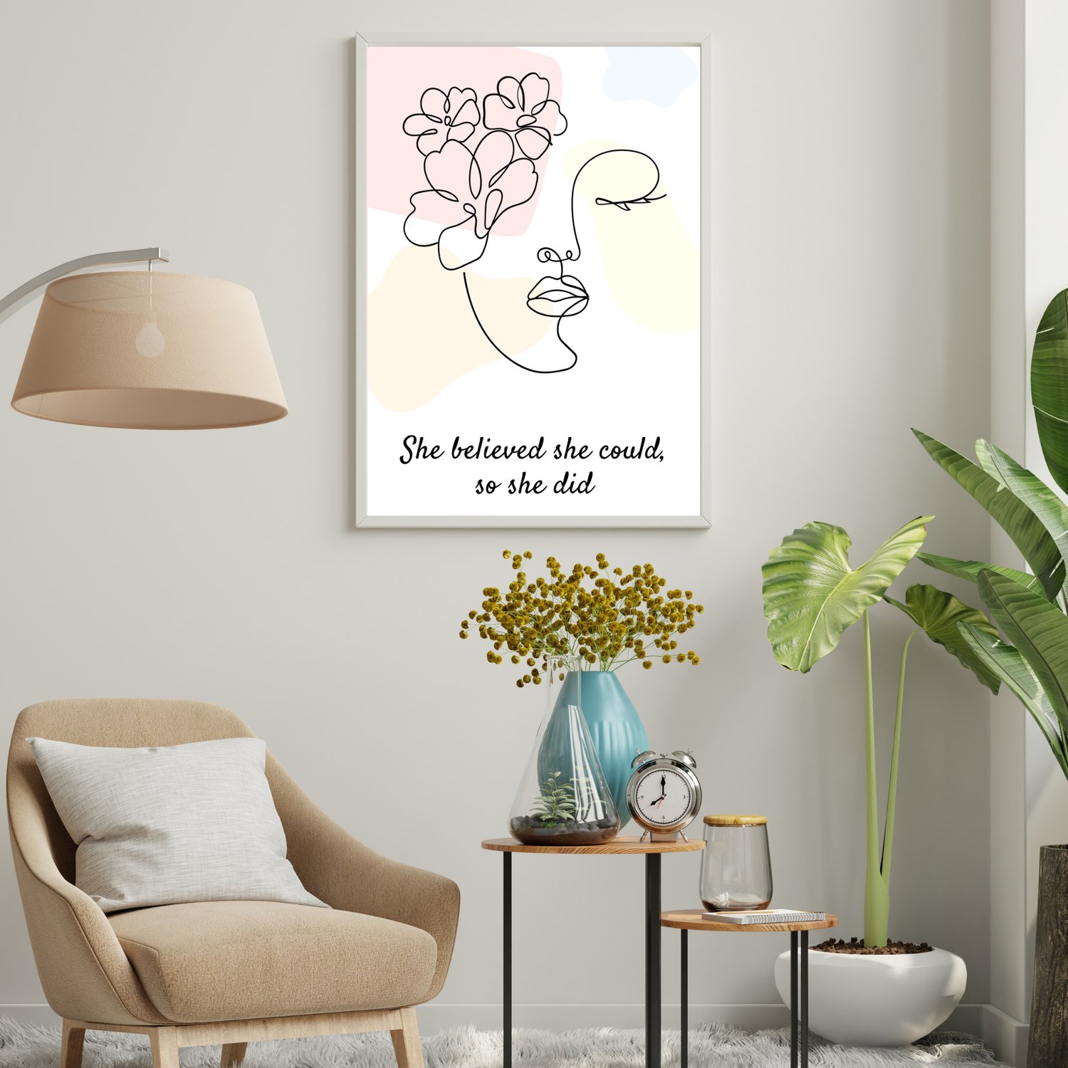 boho minimal motivational wall art