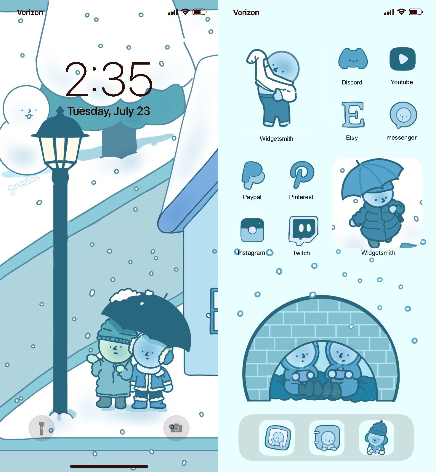 Smiski’s Winter Plan Icon Pack | Home screen customization set for iPhone ios Android