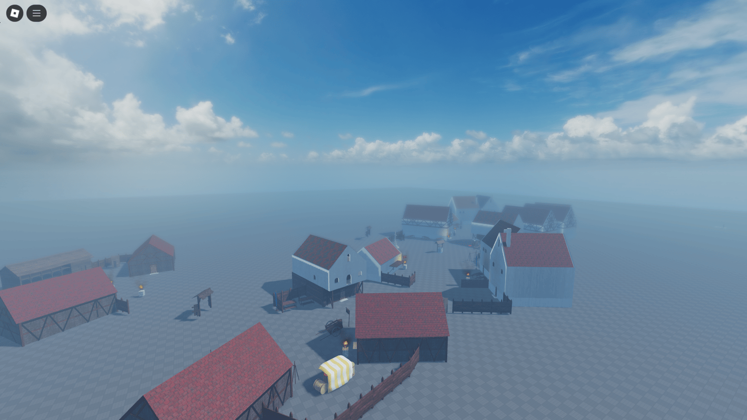 Medieval town pack featuring detailed 1400s German-style buildings and assets, ideal for creating immersive historical or fantasy towns in Roblox.