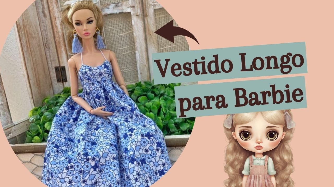 Vestido longo para Barbie