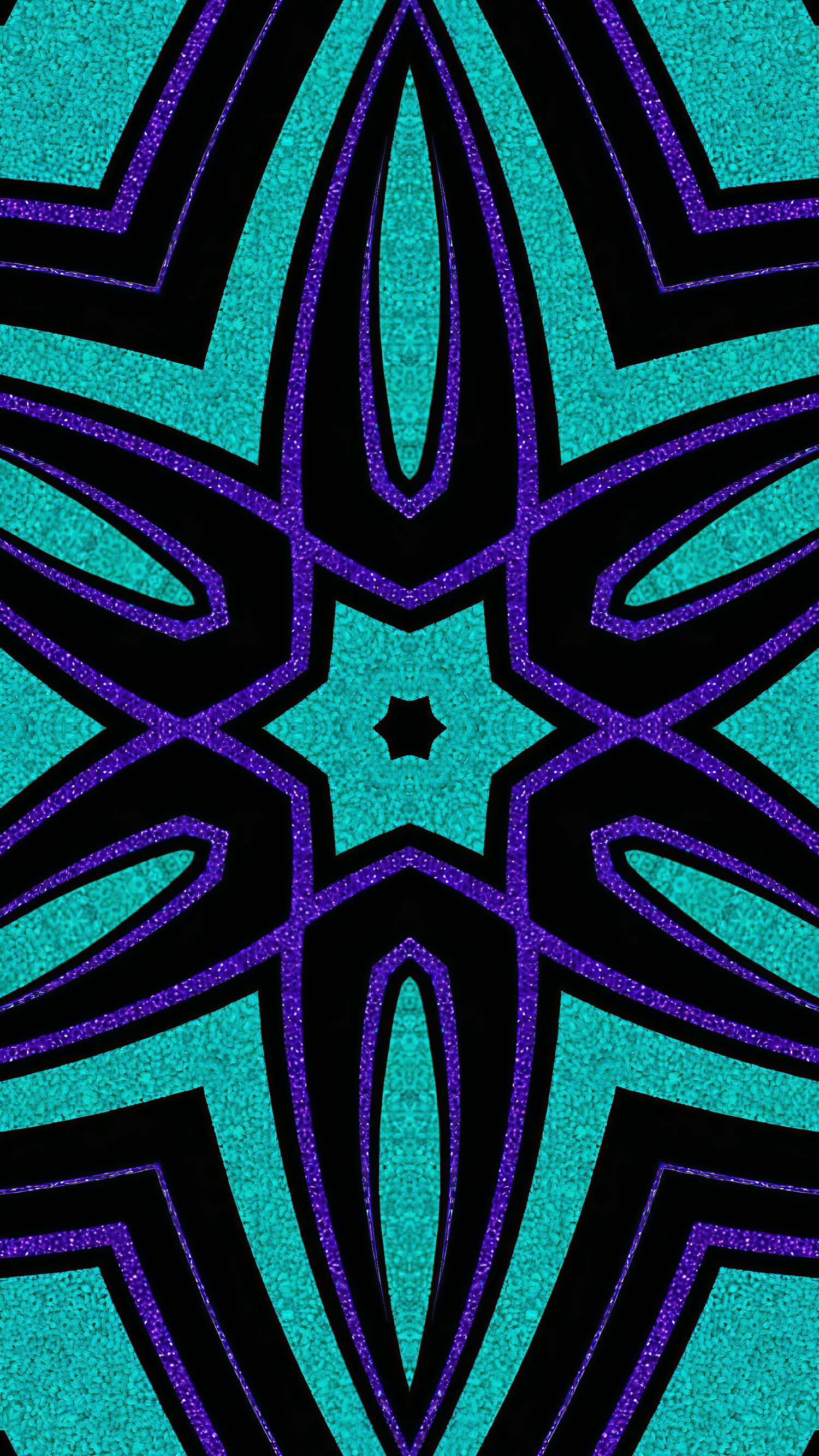 Kaleidoscopic pattern in jade and amethyst tones, featuring intricate and symmetrical designs. Perfect for artistic projects, digital wallpapers, and decorative backgrounds.