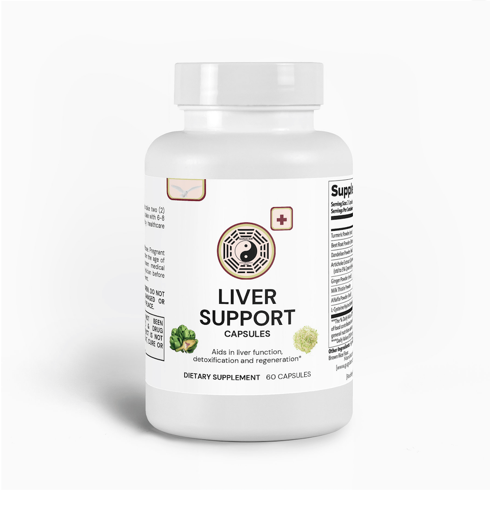This Liver Support supplement is crafted in the USA to aid in enhancing liver function, supporting detoxification and regeneration, and promoting overall health. It contains natural ingredients like Turmeric, beetroot, and Milk Thistle, aimed at bolstering the liver's health.