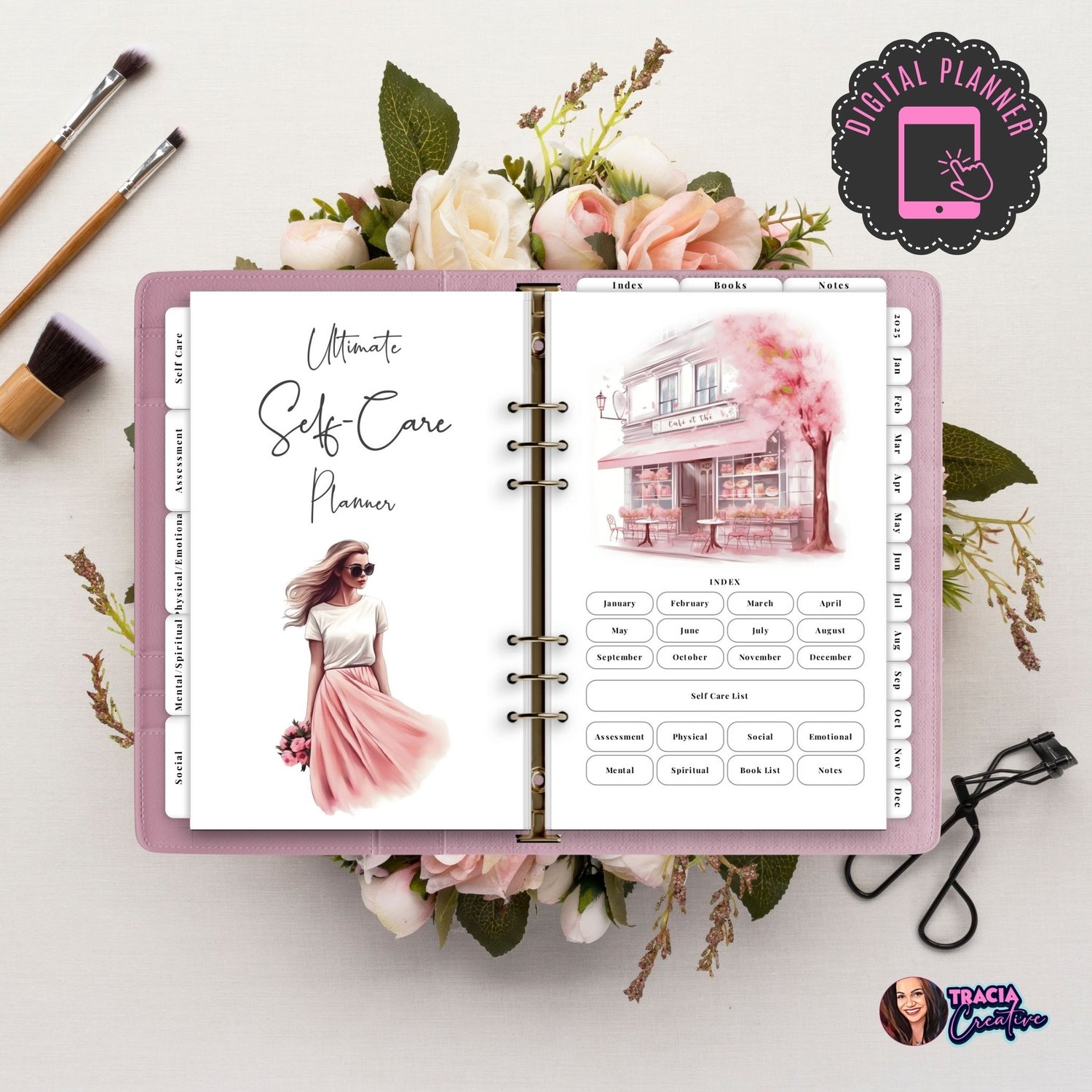 2025 Self-Care Digital Planner – 78 Hyperlinked Pages