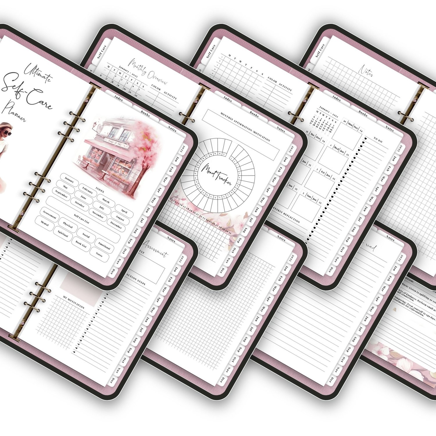 2025 Self-Care Digital Planner – 78 Hyperlinked Pages