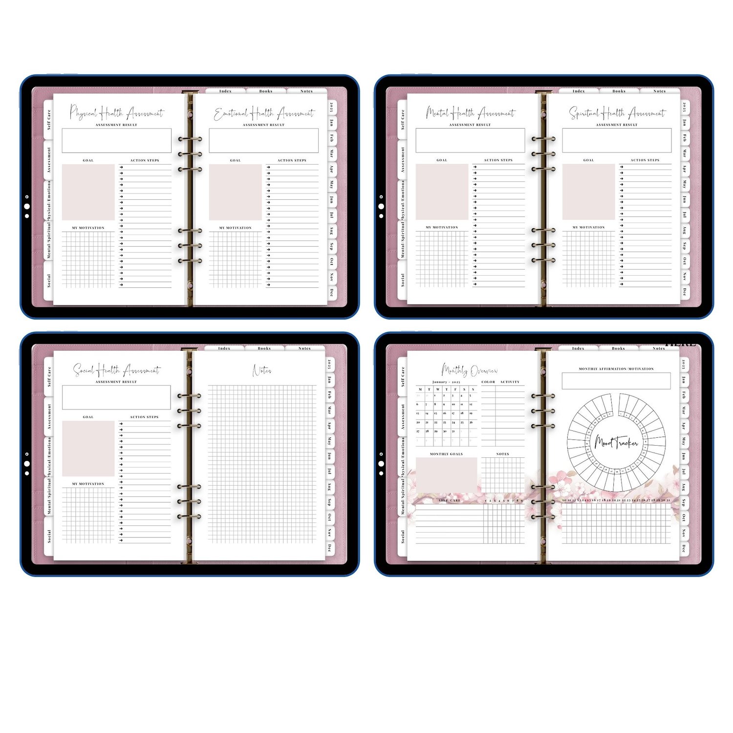 2025 Self-Care Digital Planner – 78 Hyperlinked Pages