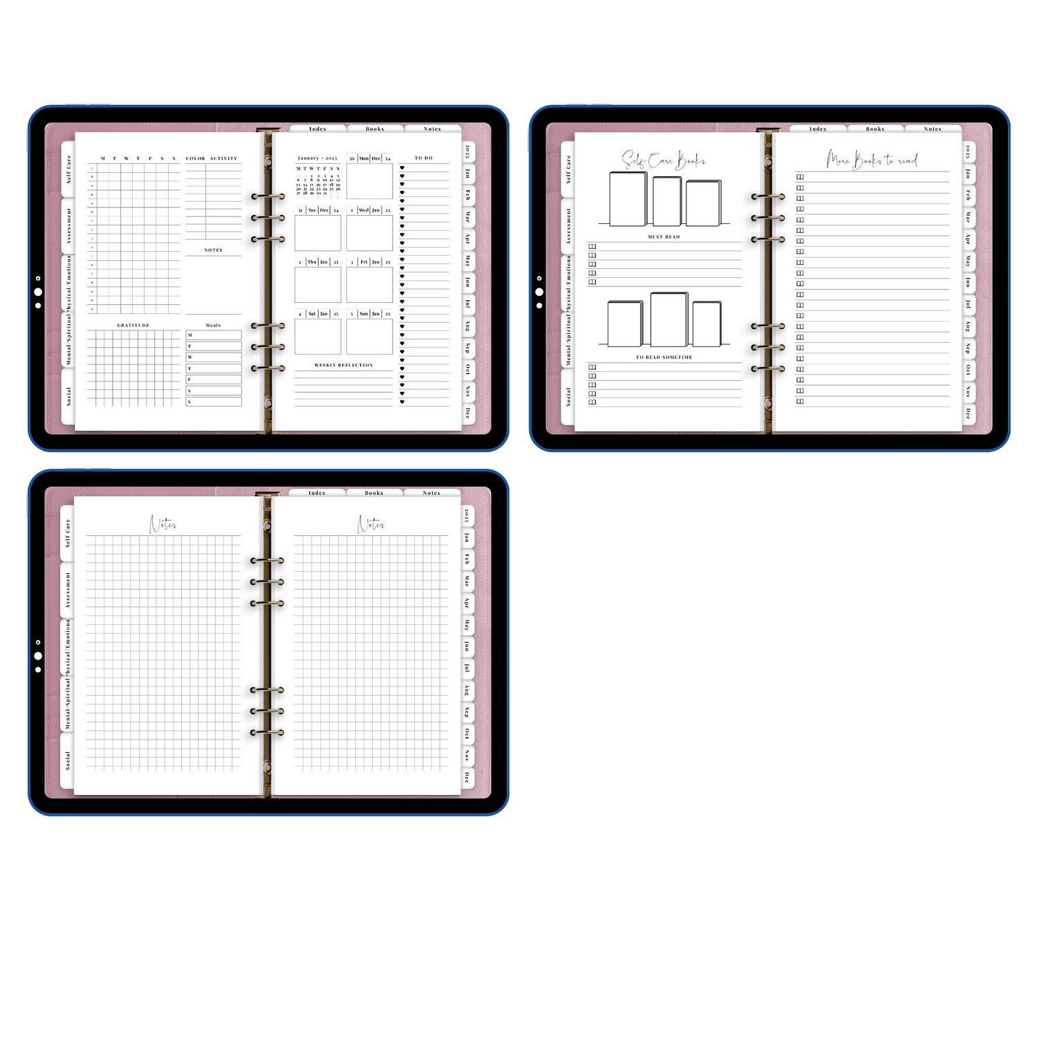 2025 Self-Care Digital Planner – 78 Hyperlinked Pages