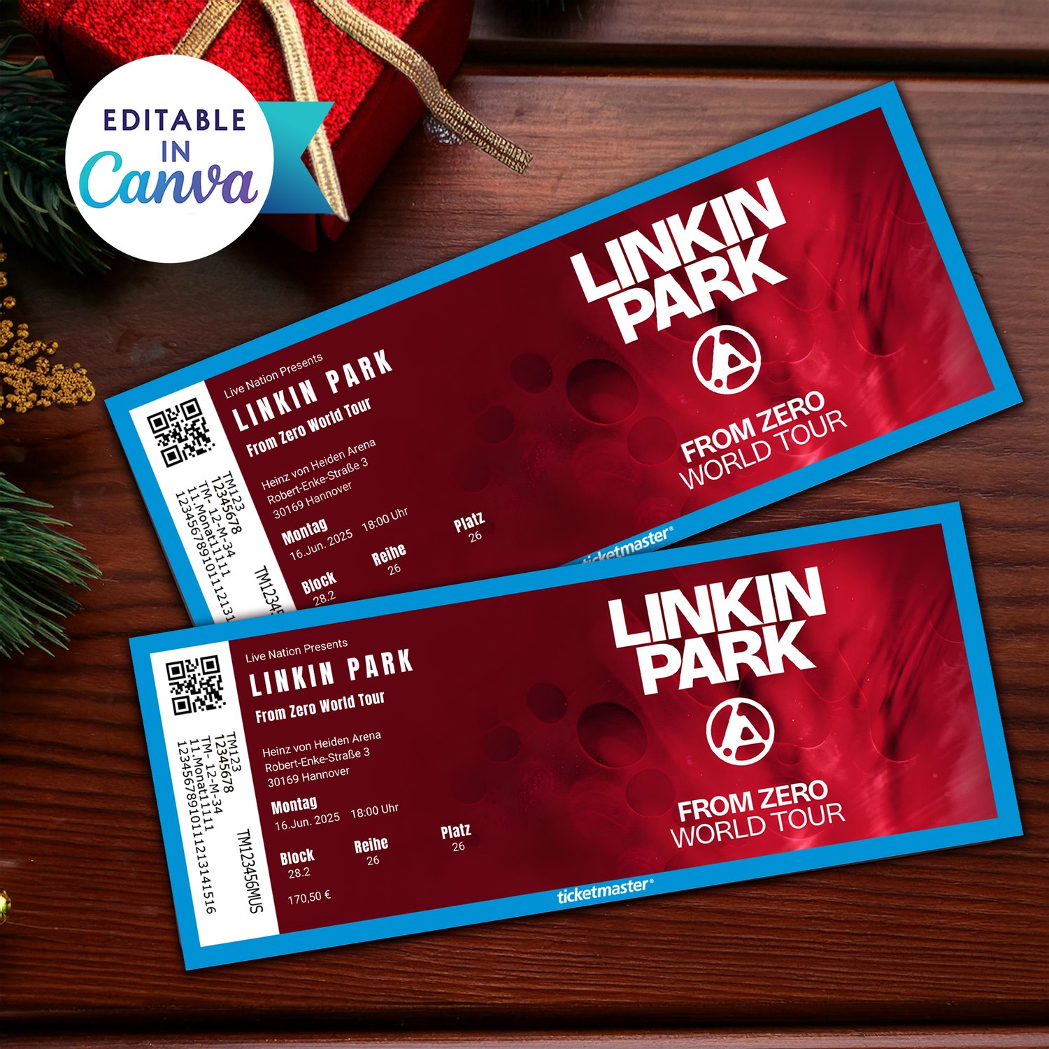 Linkin Park Ticket Template