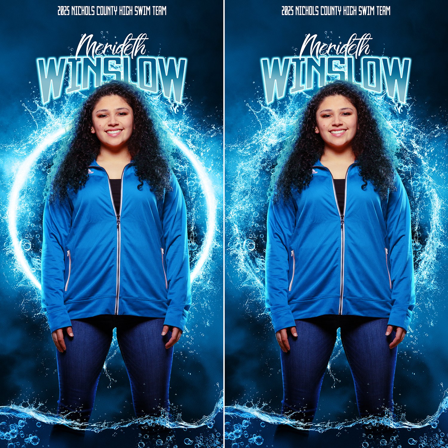 Photoshop Layered Template Design, Digital Background, Volume Photography, Swim, Simming, Polo, Water Sports, Splash, Waves, Futuristic, School Pics, Team Sports, Team and Individual Photos