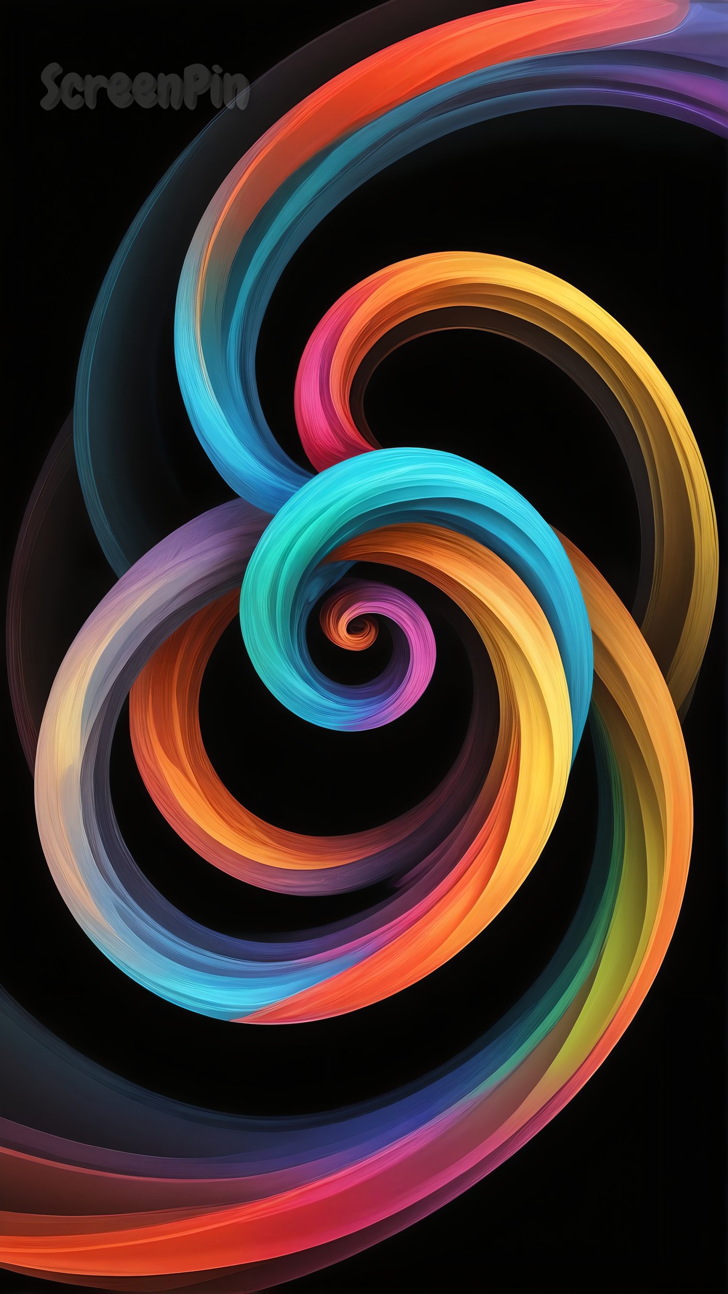 A vibrant and dynamic colorful vortex on a black background, creating a striking and modern abstract design. Perfect for digital art, wallpapers, and creative projects.