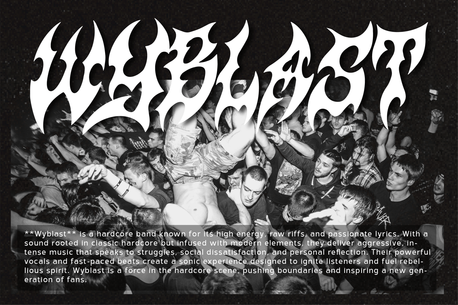 Wyshper font preview showcasing its bold and edgy crossover hardcore design. Perfect for logos, posters, and modern branding, this unique typography style enhances creativity and adds a professional touch to your projects.