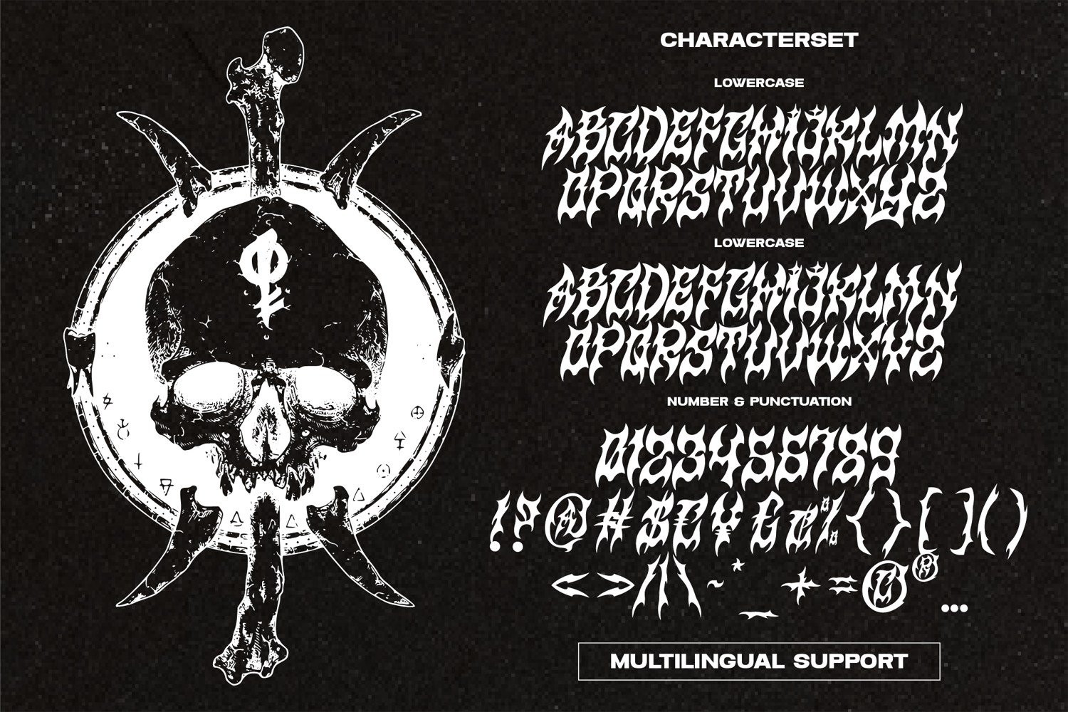 Wyshper font preview showcasing its bold and edgy crossover hardcore design. Perfect for logos, posters, and modern branding, this unique typography style enhances creativity and adds a professional touch to your projects.