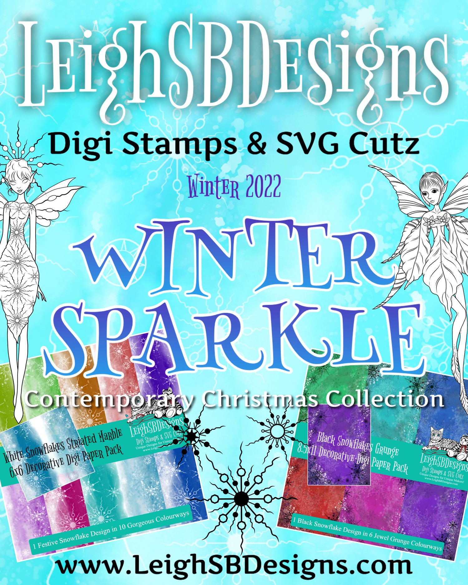 LeighSBDesigns Winter Sparkle Contemporary Christmas Collection