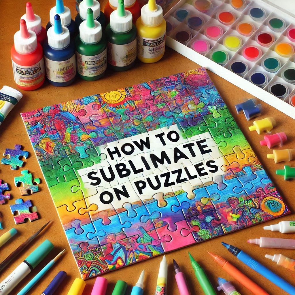 Image showcasing a step-by-step guide on how to sublimate on puzzles, featuring tools, materials, and techniques for creating custom puzzle designs with vibrant and personalized artwork.