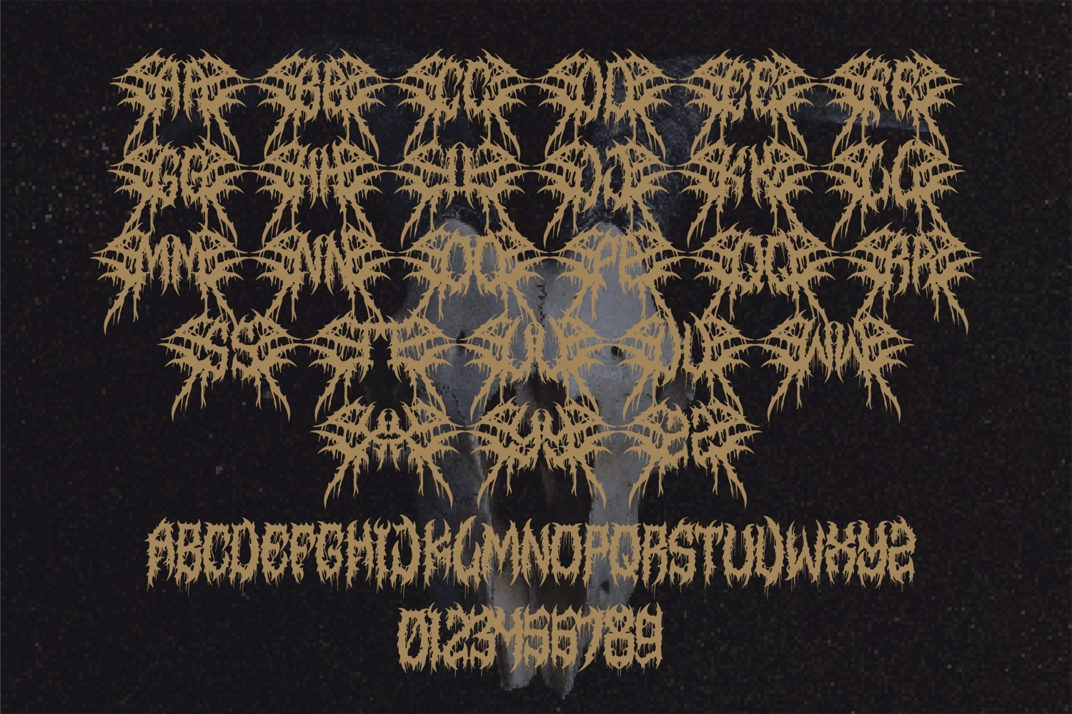 Smorden metal font with dripping and sharp gothic design, perfect for band logos, album covers, and dark-themed artworks.