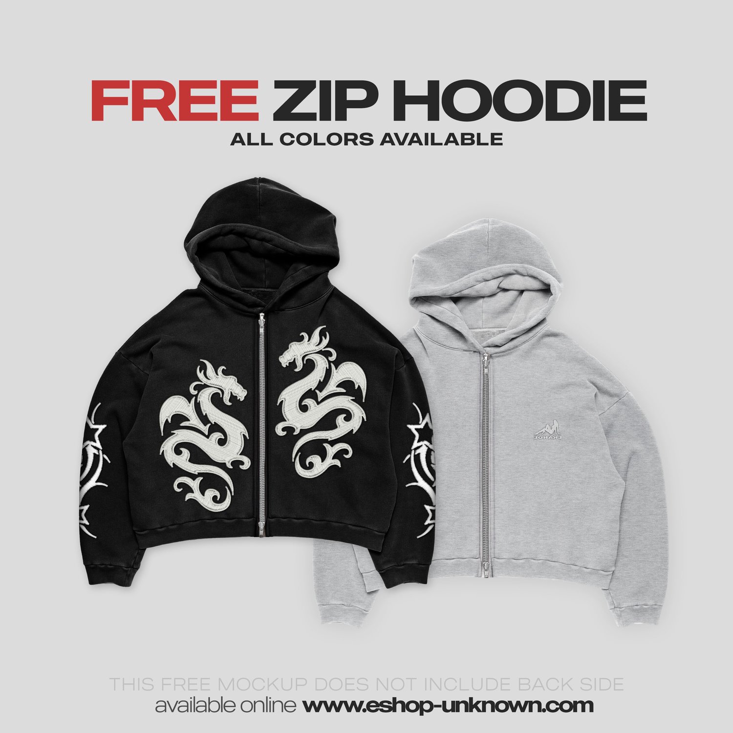 FREE ZIP HOODIE MOCKUP